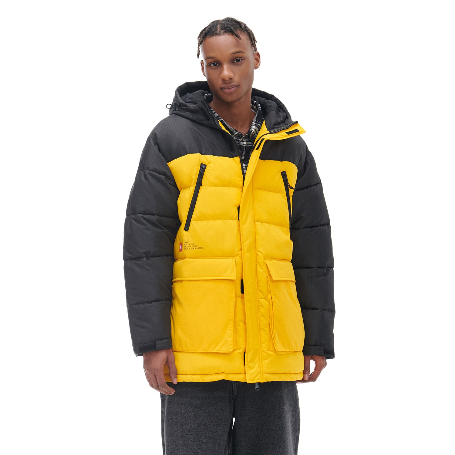 E-shop Cropp - Kabát s kapucňou - Žltá