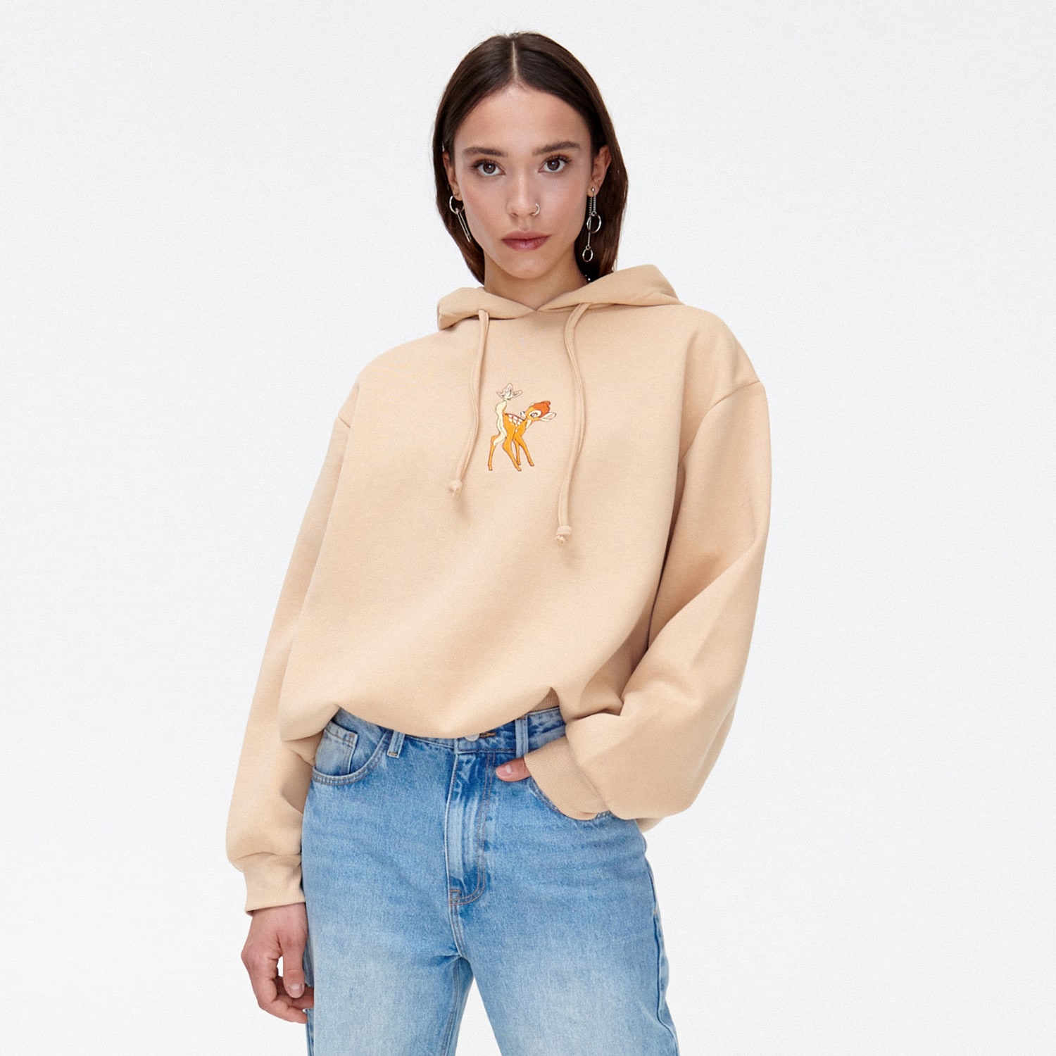 Cropp - hanorac cu glugă bambi - bej