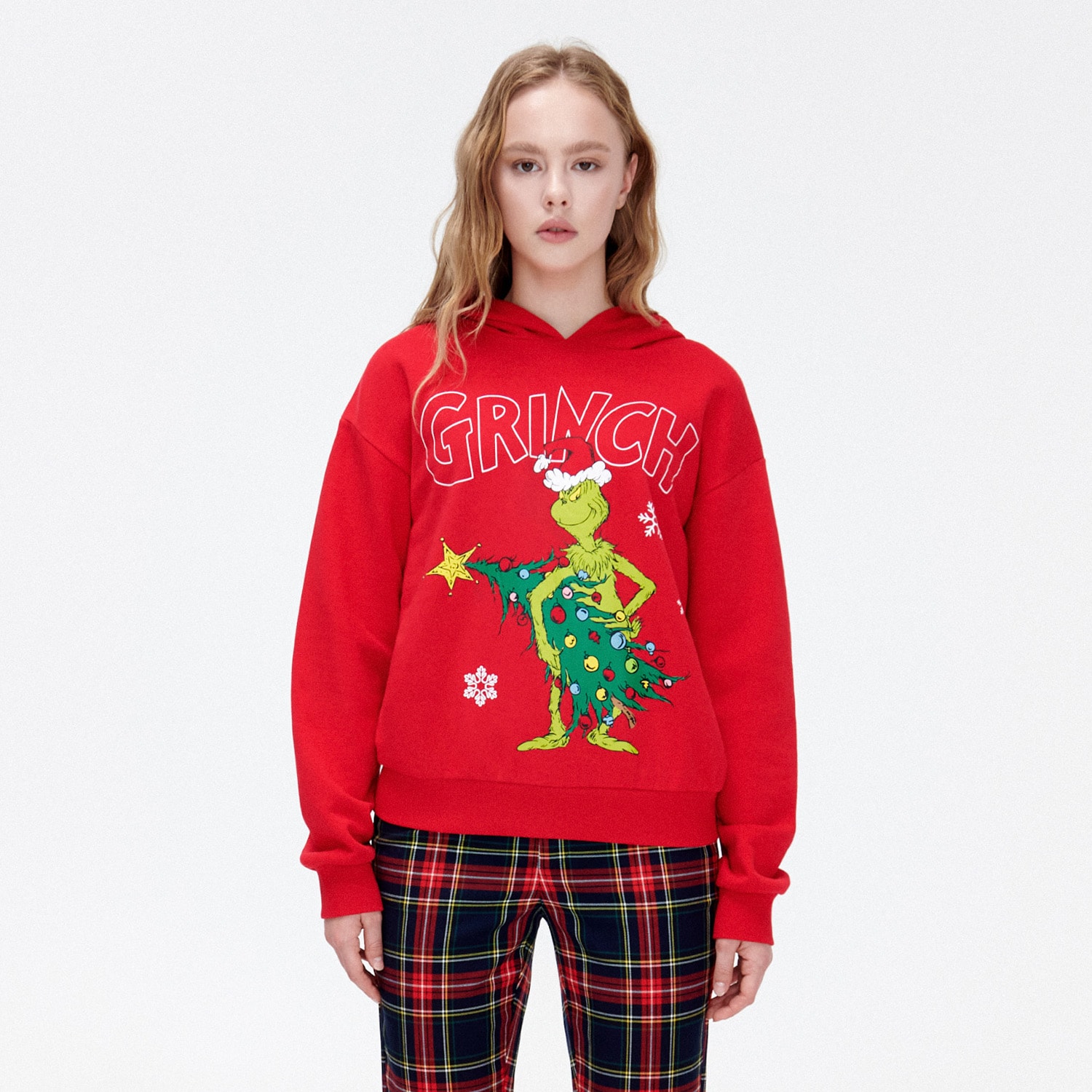 Cropp - hanorac de crăciun cu imprimeu grinch - roșu
