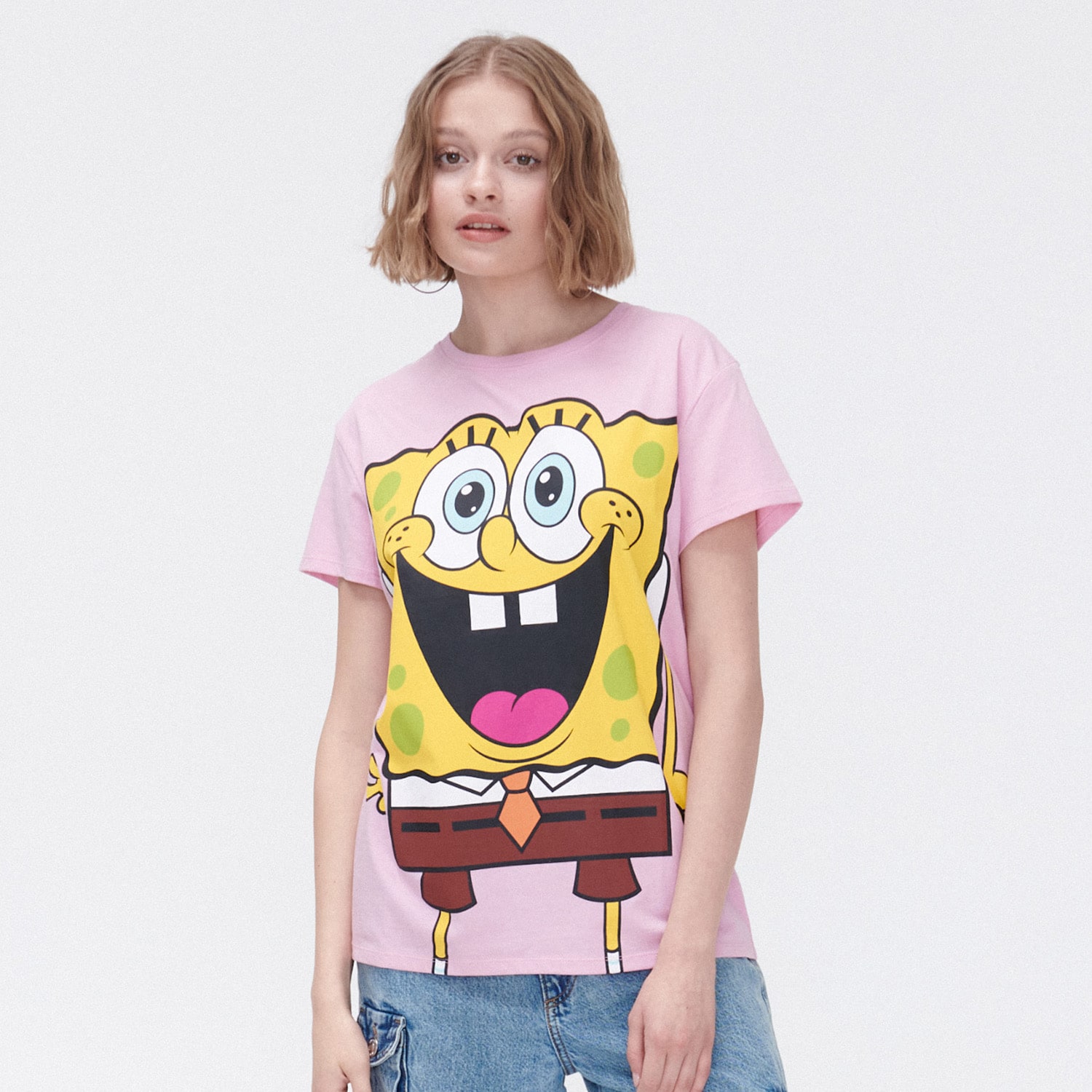 Cropp - tricou cu imprimeu spongebob squarepants - roz