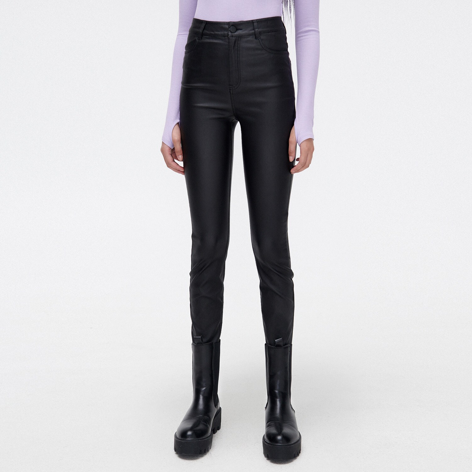 Cropp - pantaloni cu talie înaltă - negru