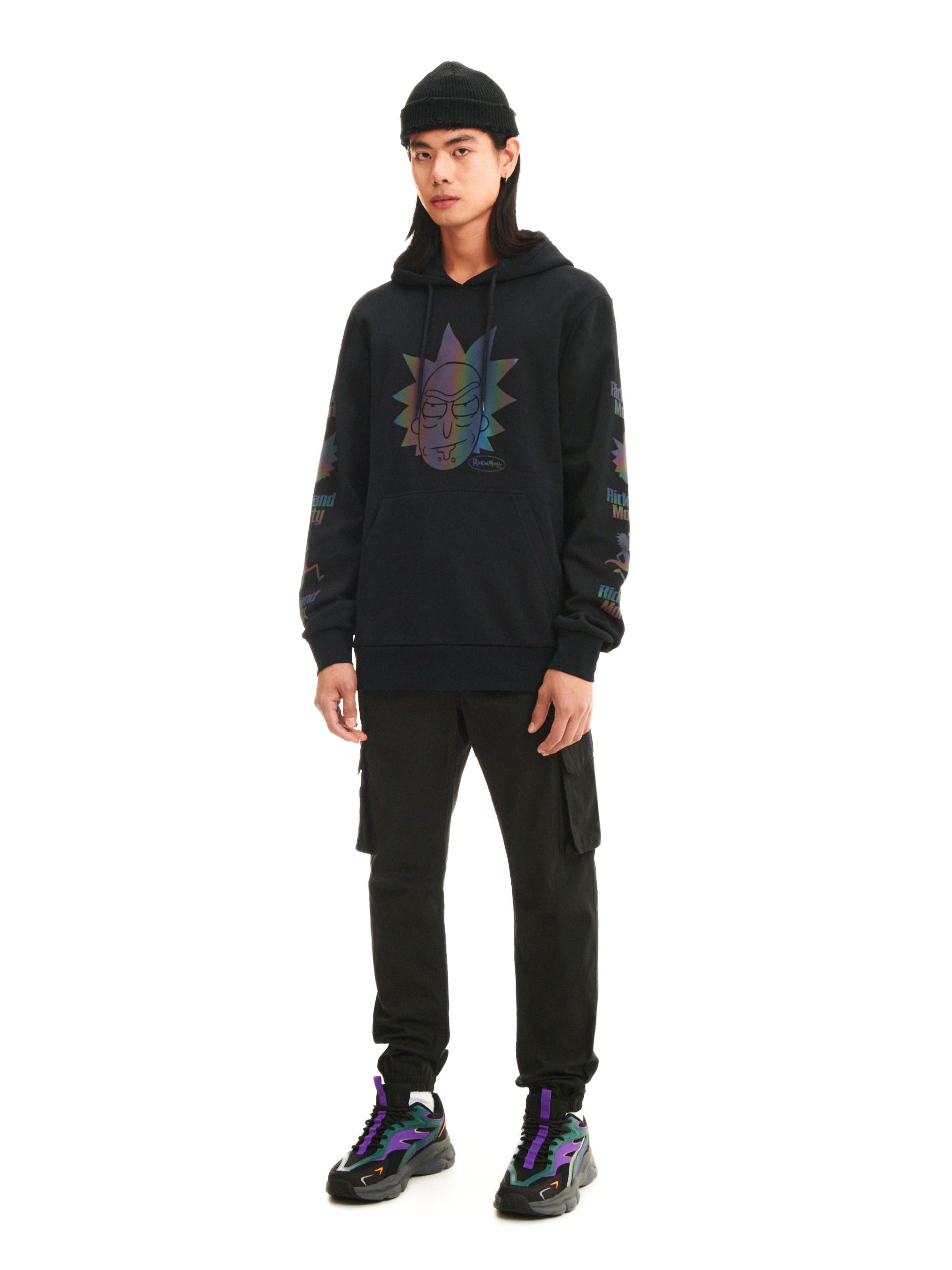 Cropp - Mikina s kapucí Rick and Morty - Černý