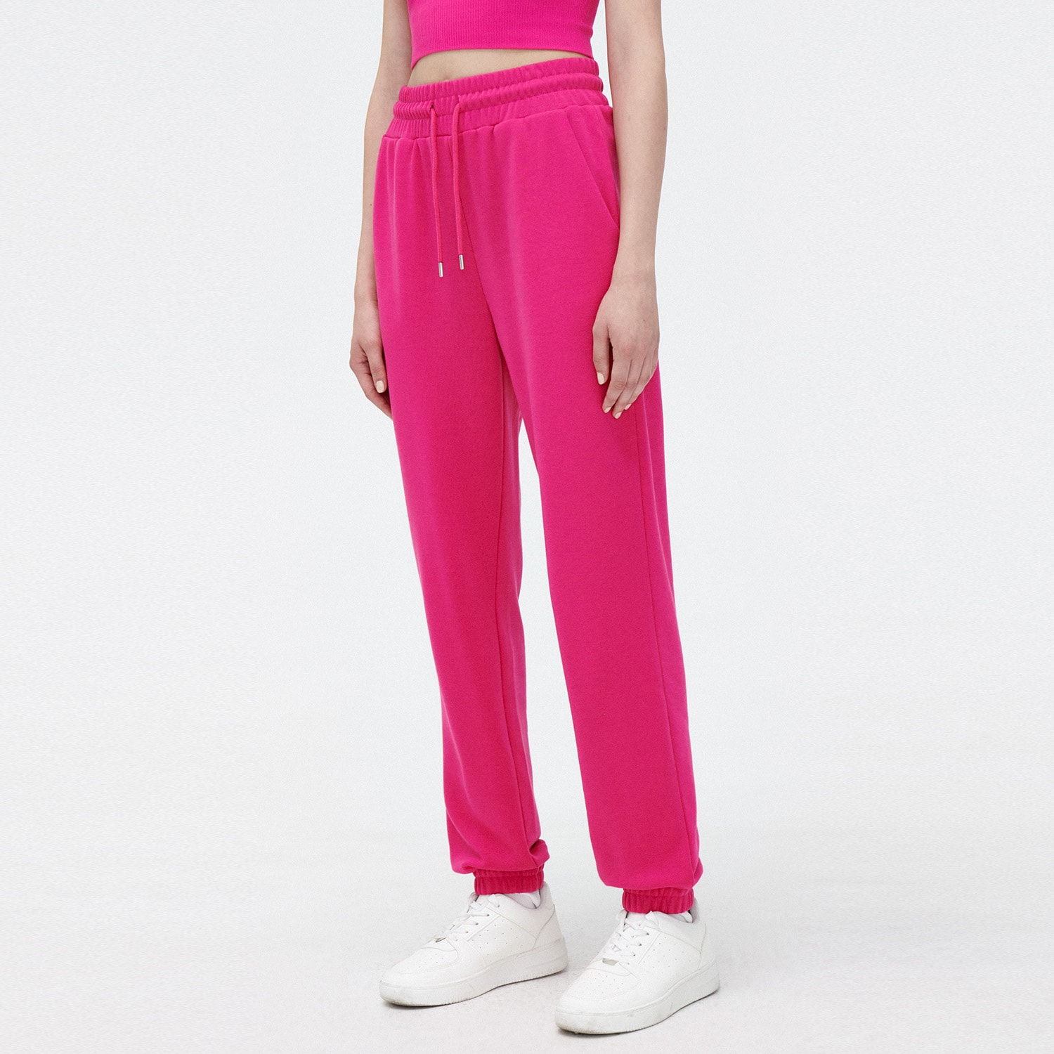 Cropp - pantaloni jogger - roz