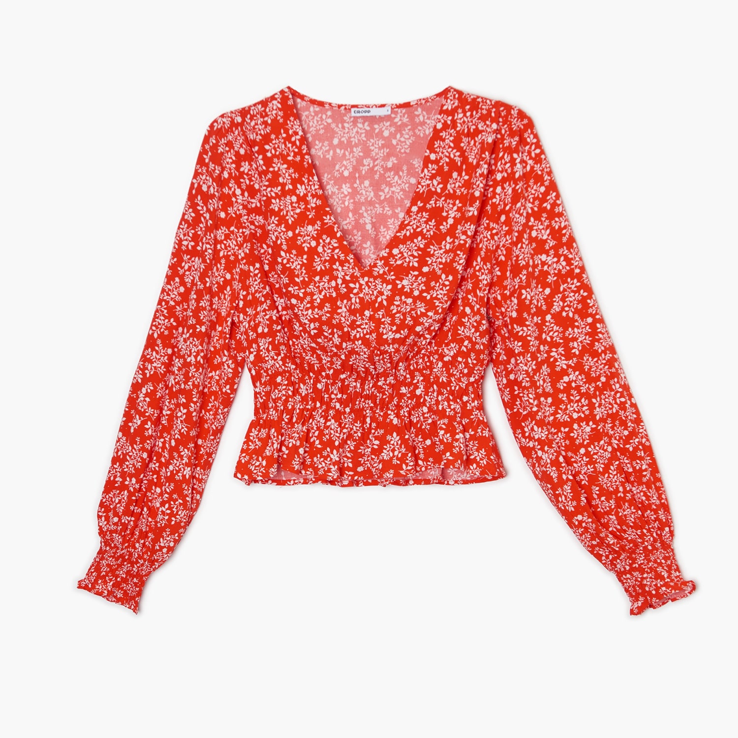 Cropp - bluză cu model floral - roșu