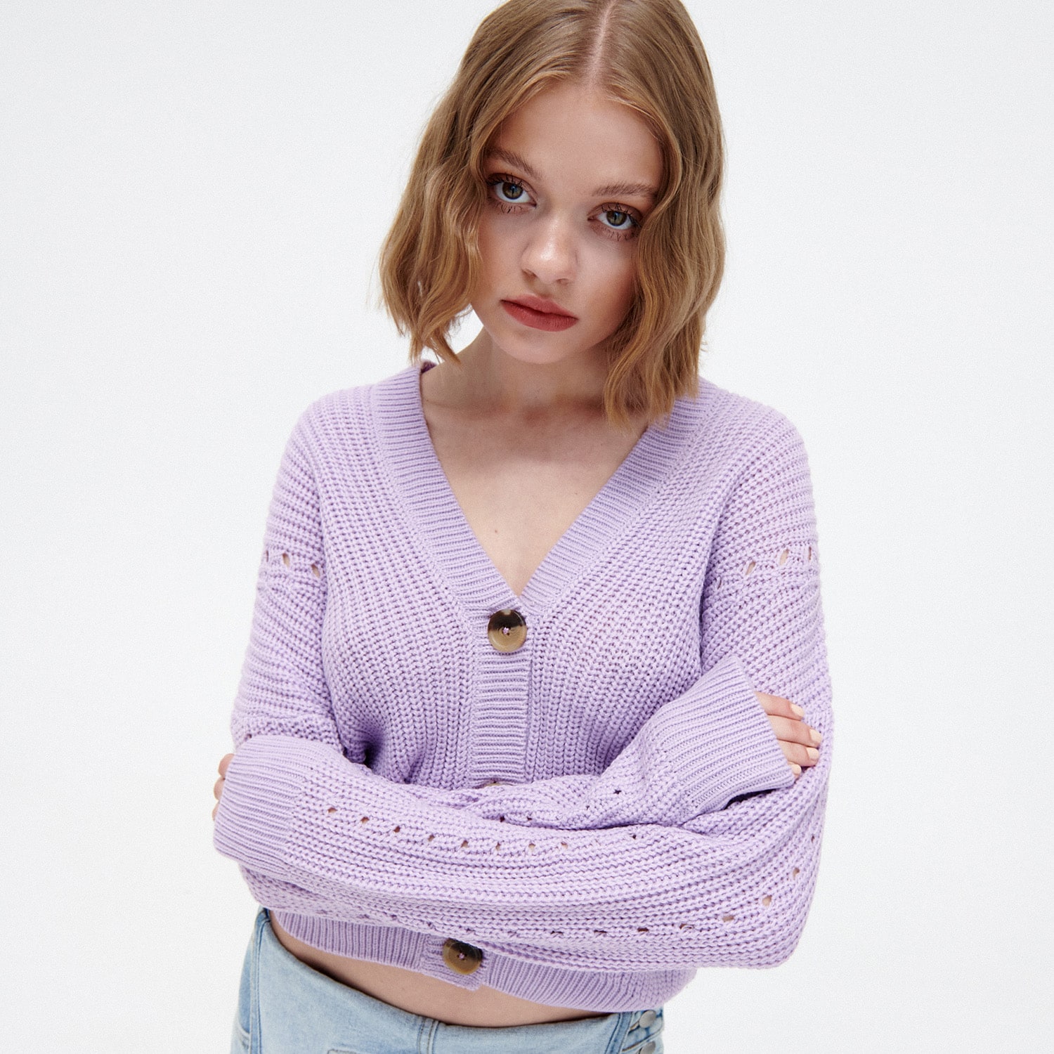 Cropp - cardigan - violet