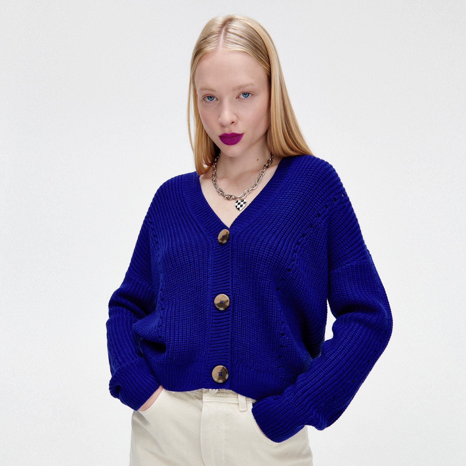 Cropp - cardigan - albastru