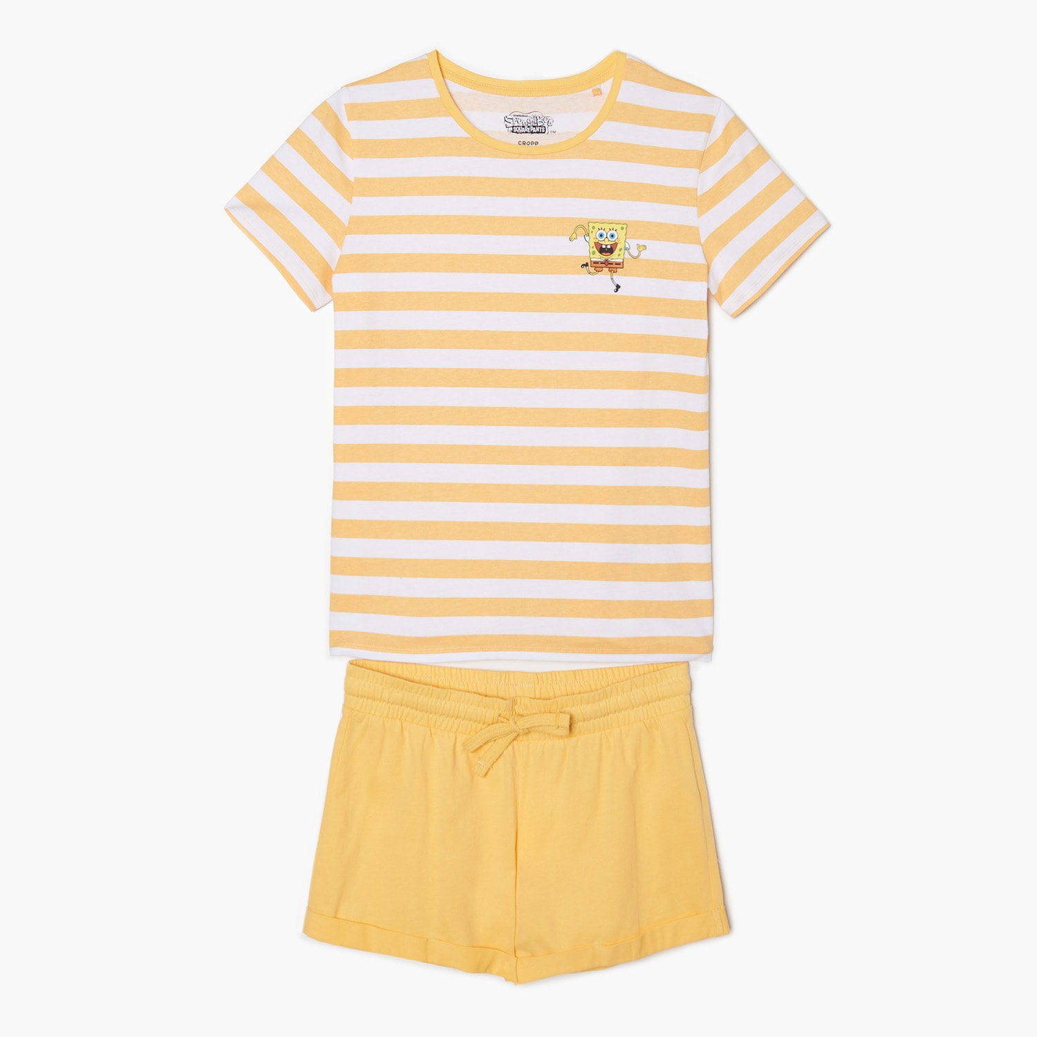 Cropp - pijama din două piese spongebob - galben