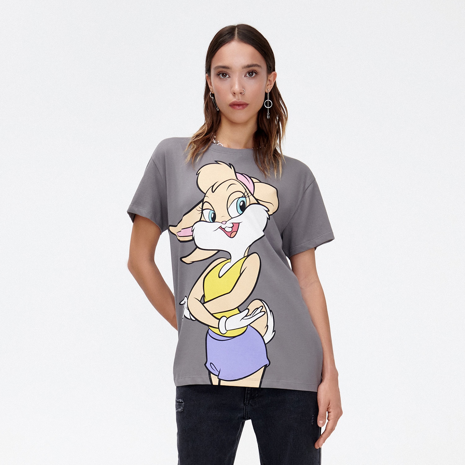 Cropp - tricou cu imprimeu lola bunny - gri