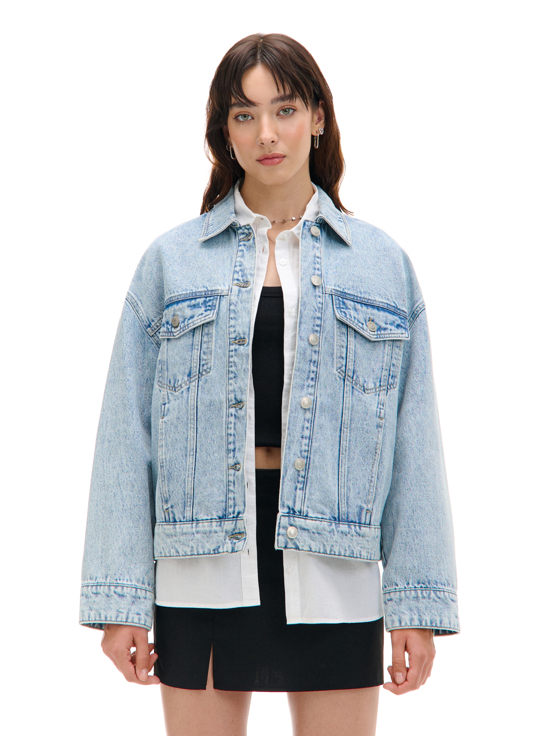 Cropp - Chaqueta Vaquera Oversize - Azul Pálido