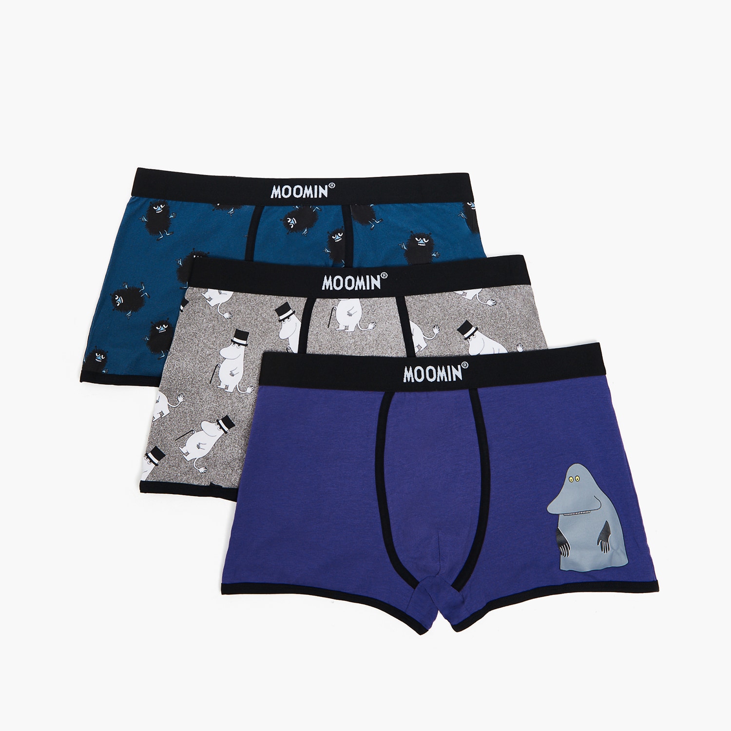 Cropp - Pachet de 3 pantaloni scurti boxer The Moomins - Albastru