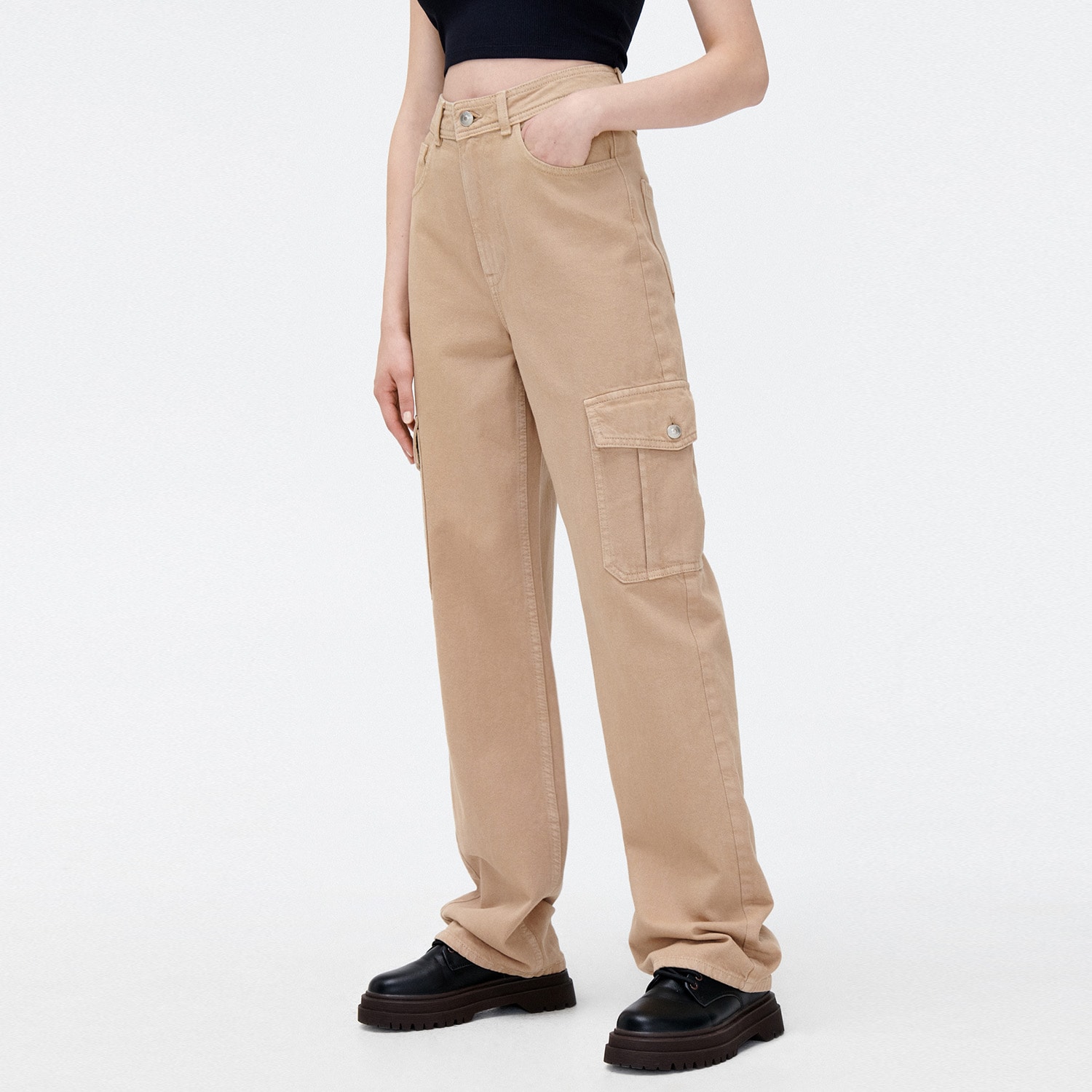 Cropp - blugi straight - bej
