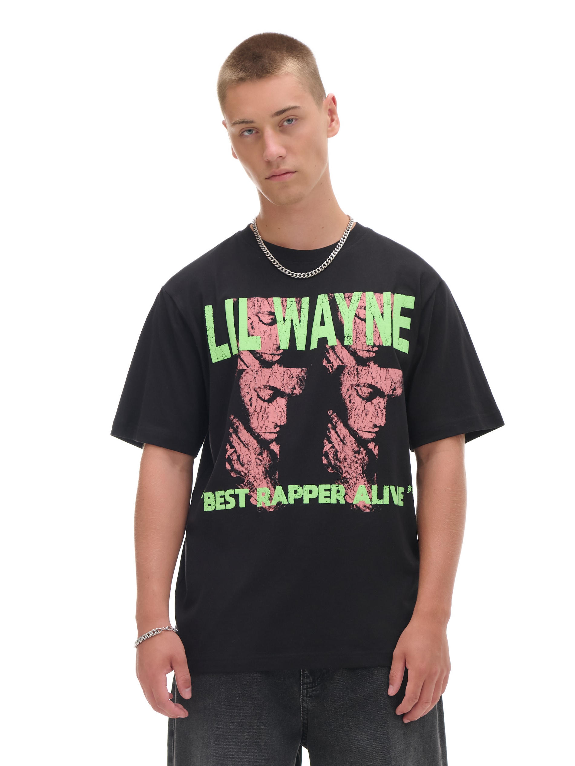 Cropp - T-shirt Con Stampa Lil Wayne - Nero