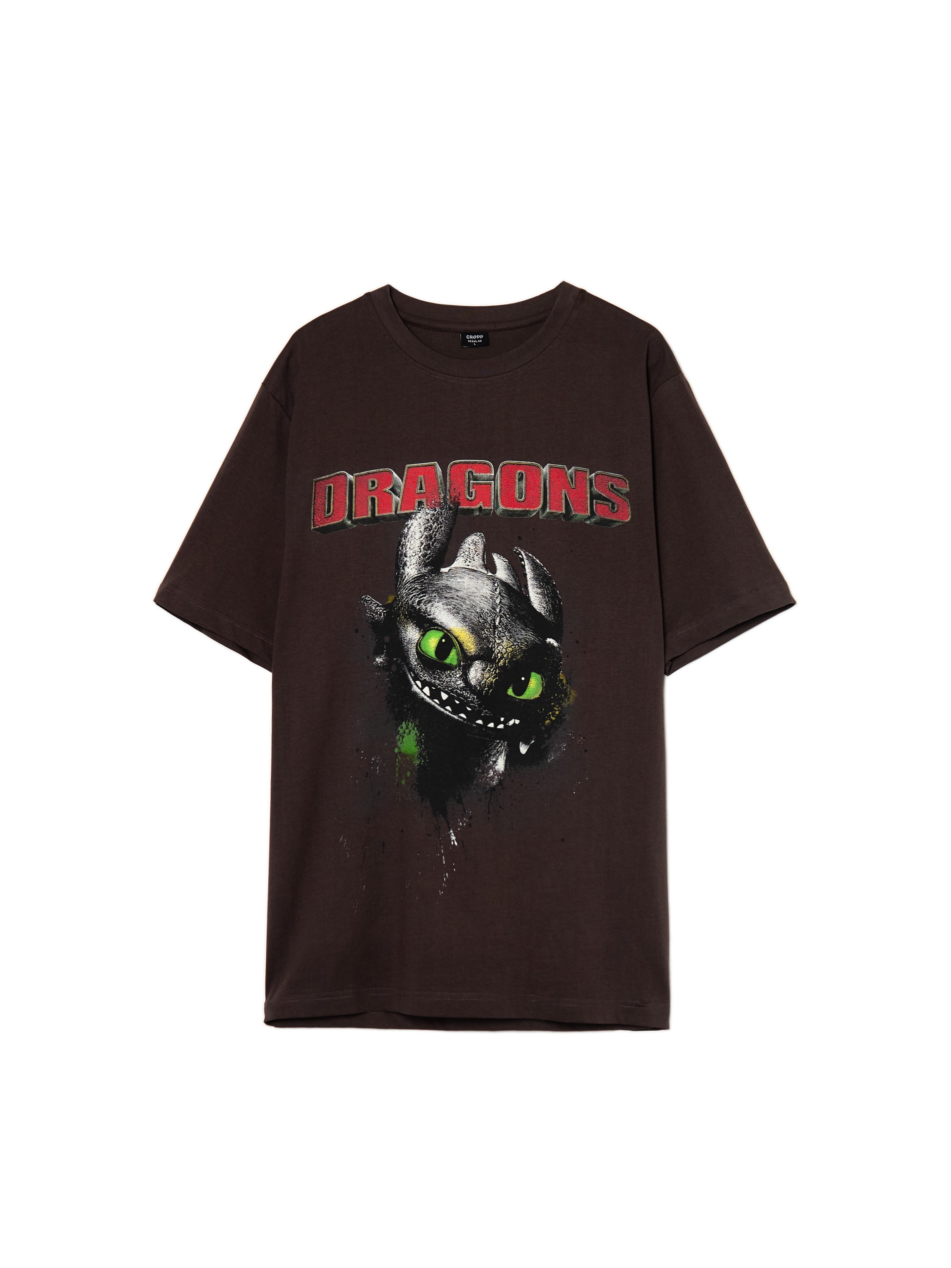 Cropp - Nyomott mintás fekete póló How to train your dragon - sötétszürke termék 2. képe