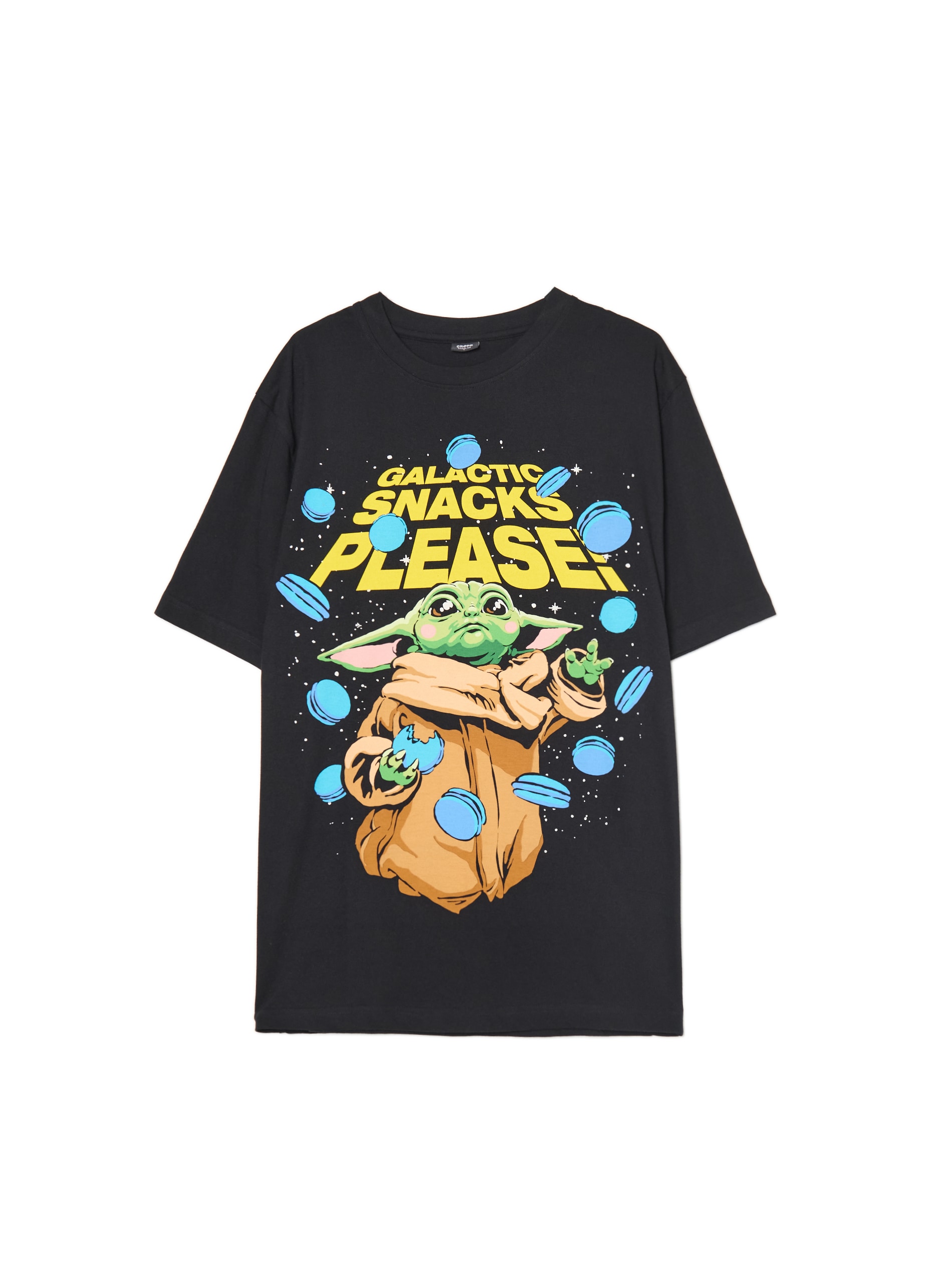 Cropp - Nyomott mintás fekete póló Baby Yoda - fekete termék 2. képe