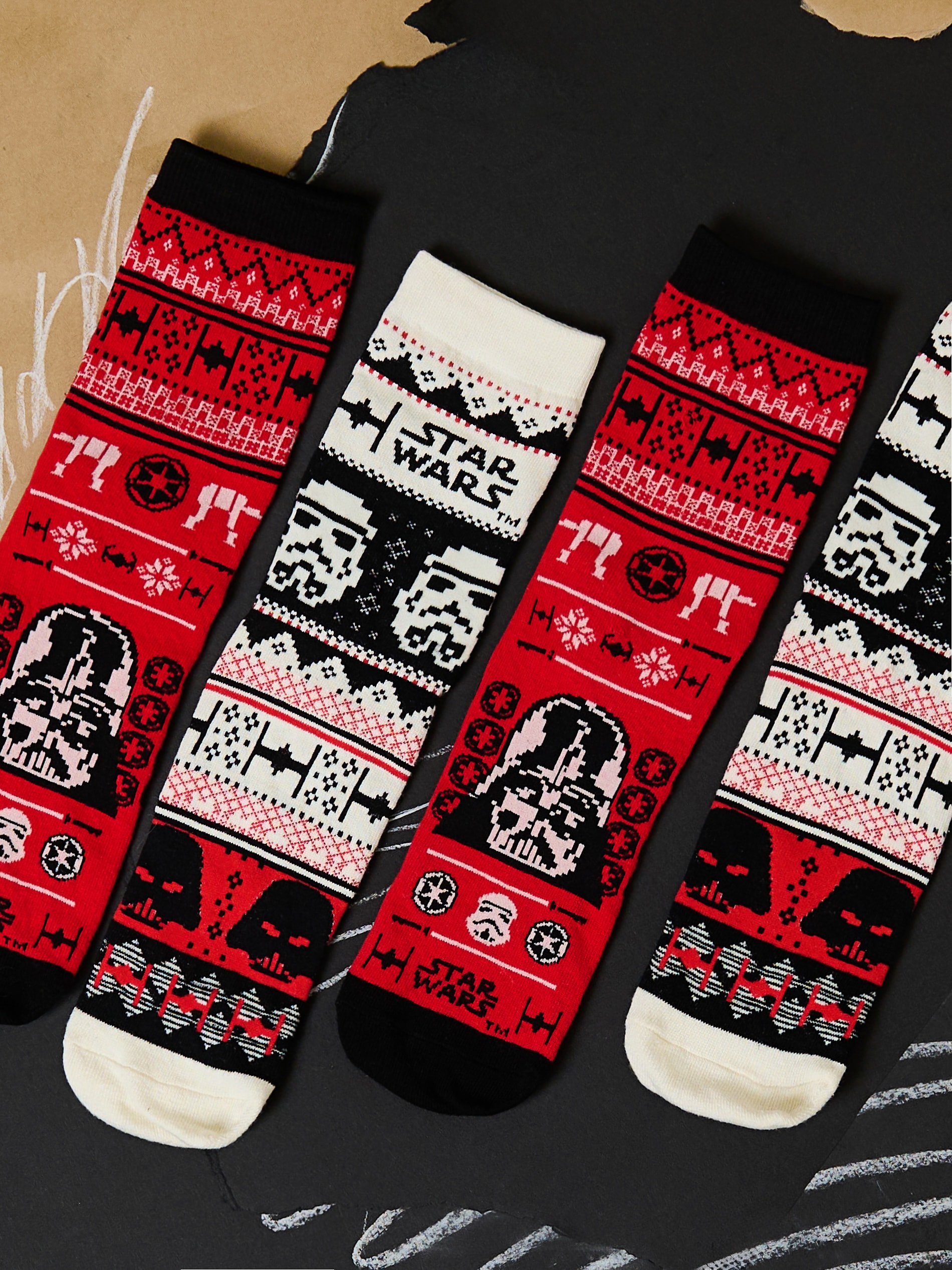 Cropp - Pack De 2 Pares De Calcetines Navideños Star Wars - Rojo