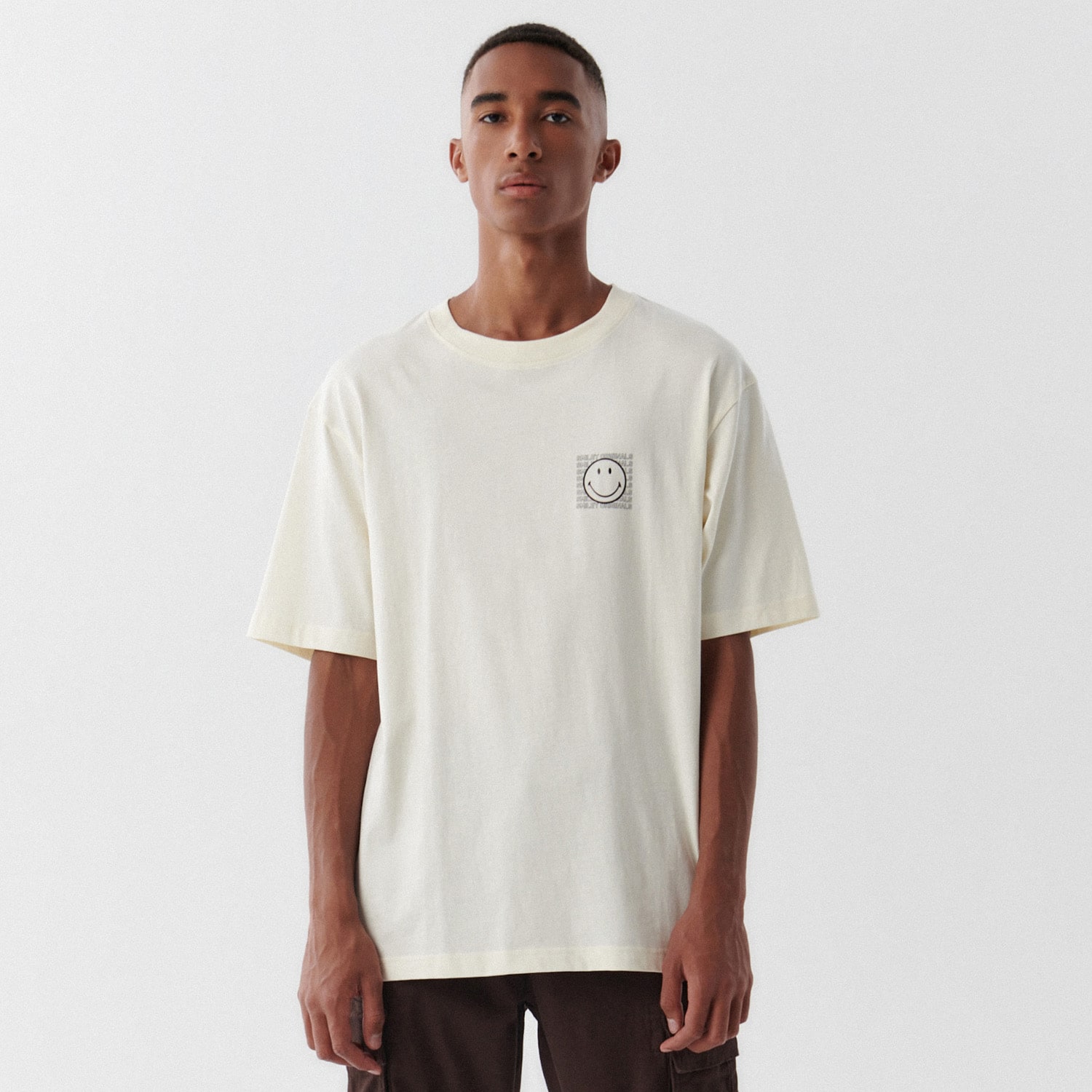 Cropp - t-shirt cu imprimeu - bej