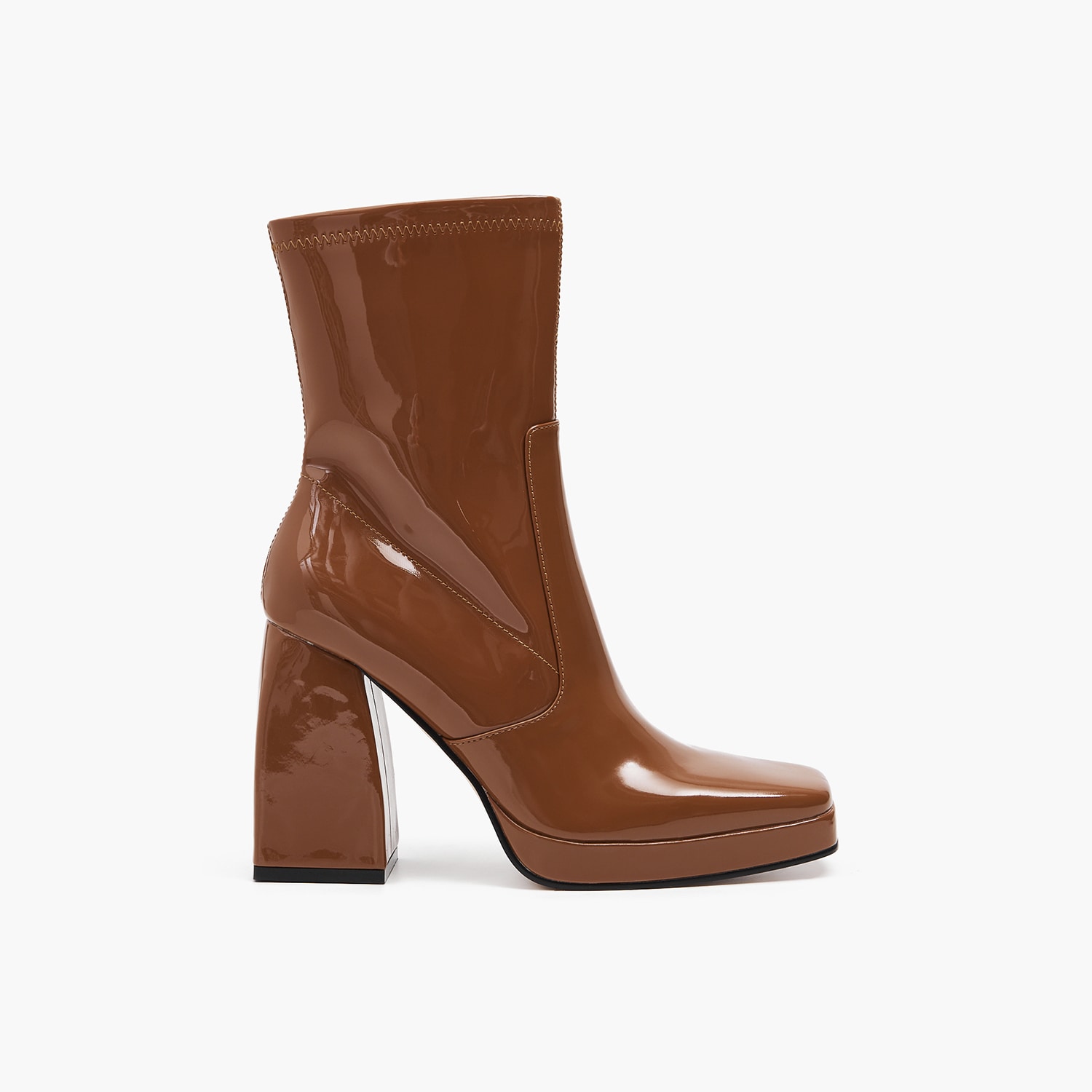 Cropp - botine pe toc gros - maro