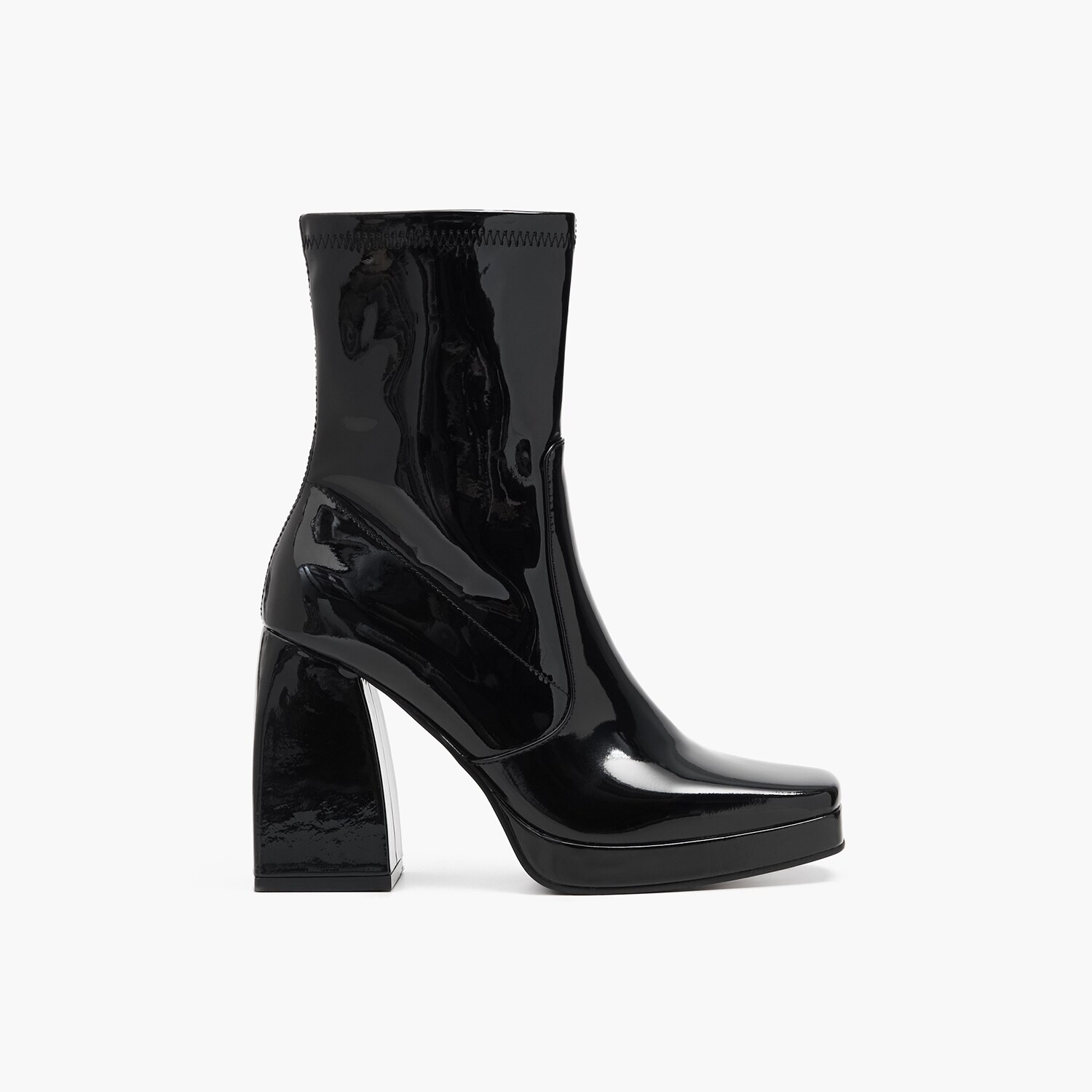 Cropp - botine pe toc gros - negru