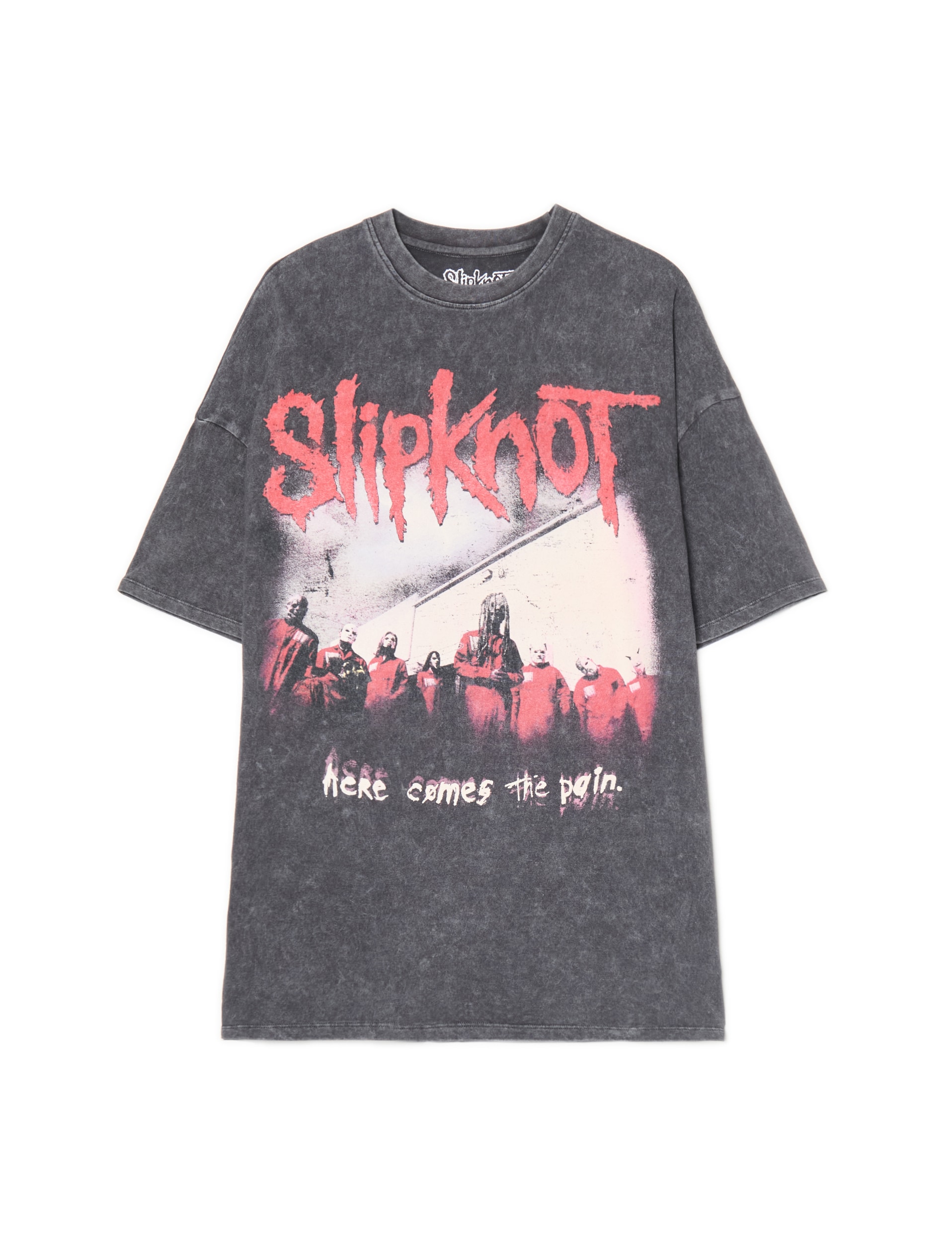 Cropp - Koptatott hatású póló Slipknot - sötétszürke termék 2. képe