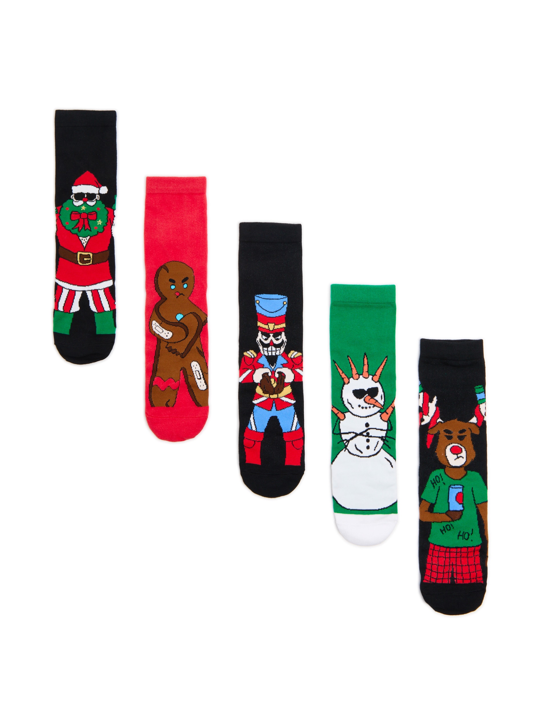 Cropp - Pack De 5 Pares De Calcetines Navideños - Negro