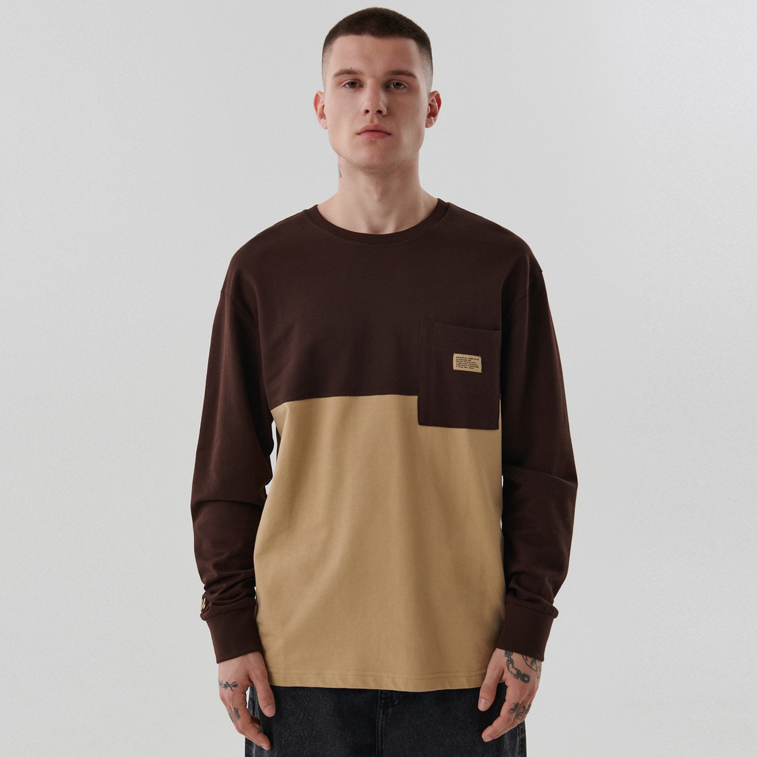 Cropp - tricou cu mânecă lungă - maro