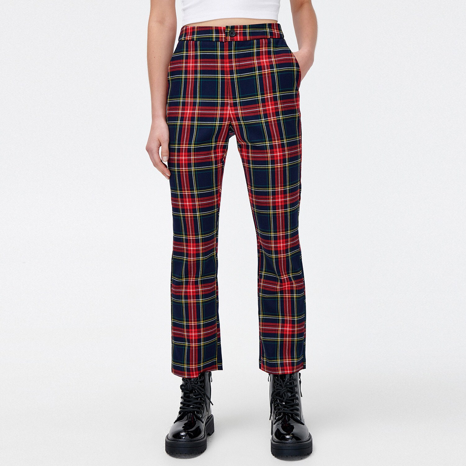 Cropp - pantaloni cadrilați - roșu
