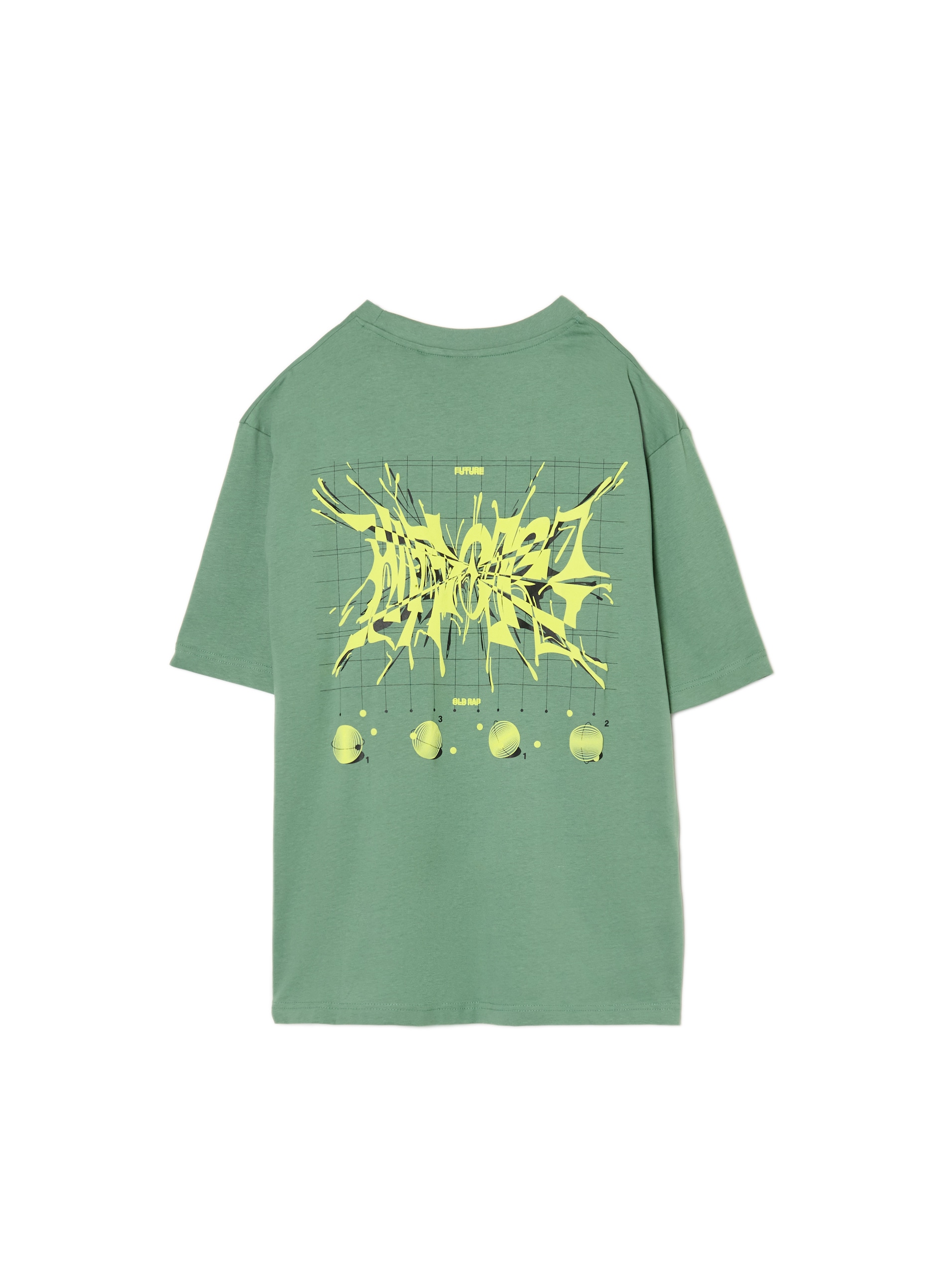 Cropp - T-shirt Nera Con Stampa - Verde Polveroso