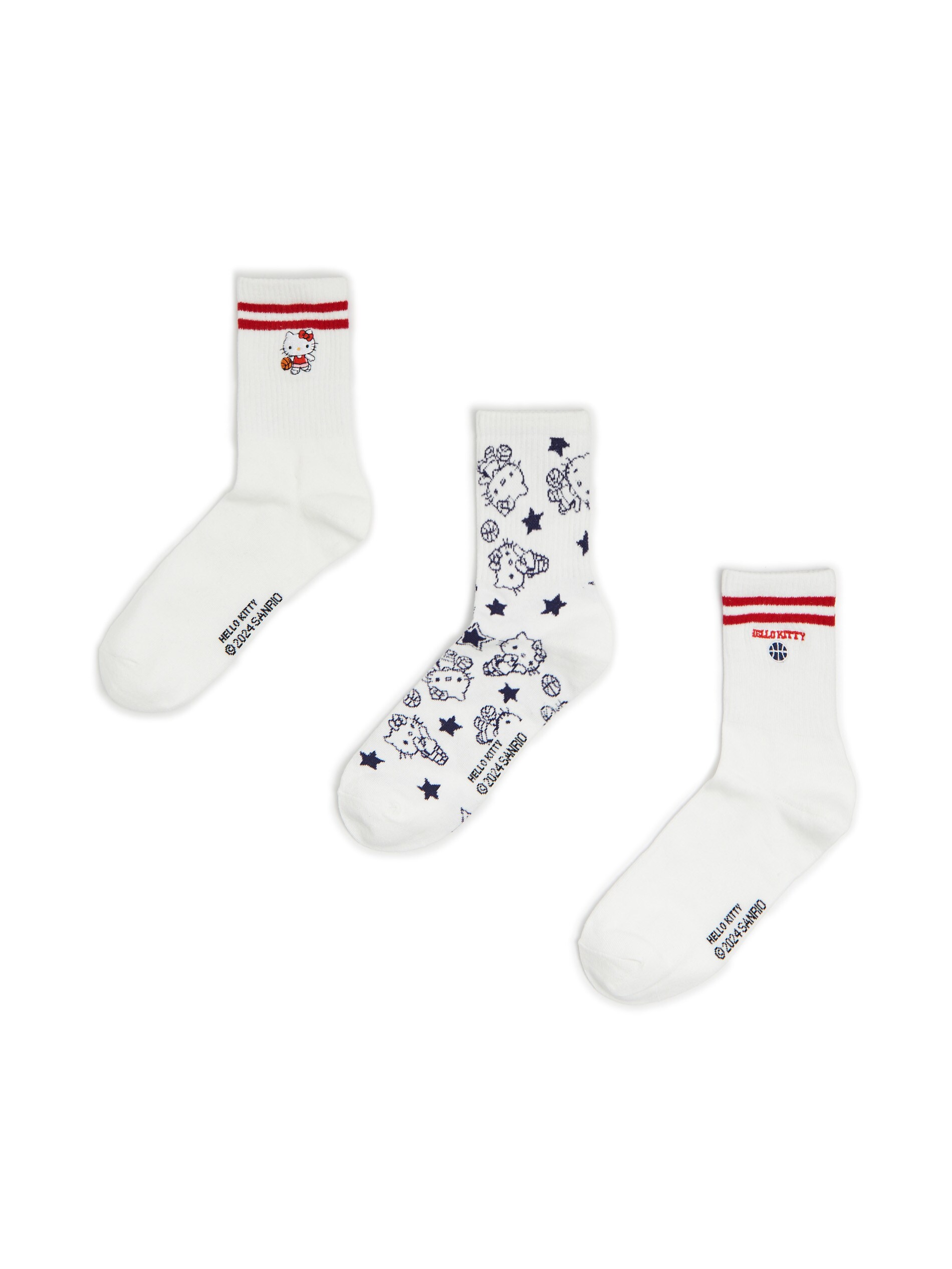 Cropp - Pack De 3 Pares De Calcetines Hello Kitty - Blanco