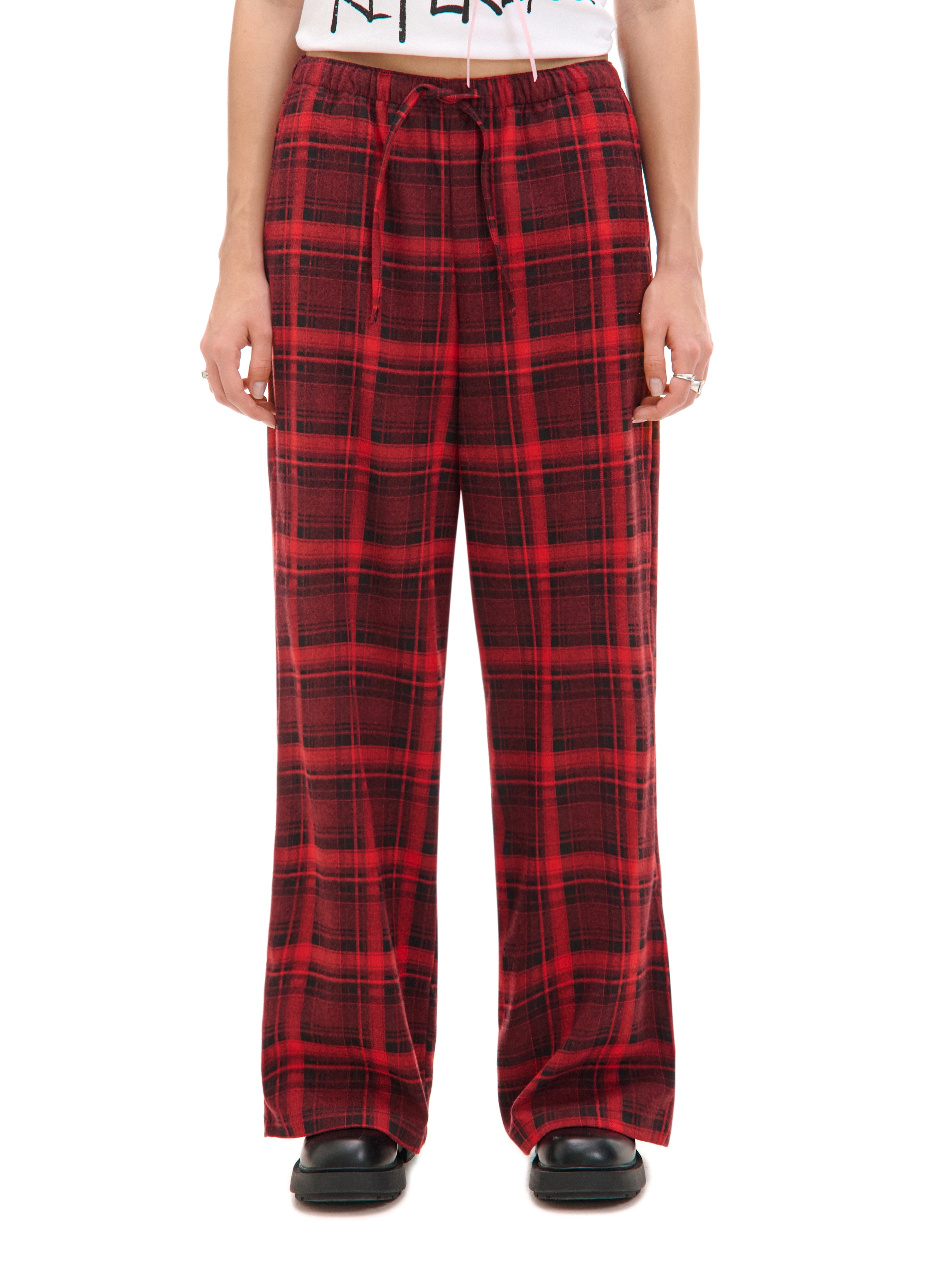 Cropp - Pantaloni A Quadri - Rosso