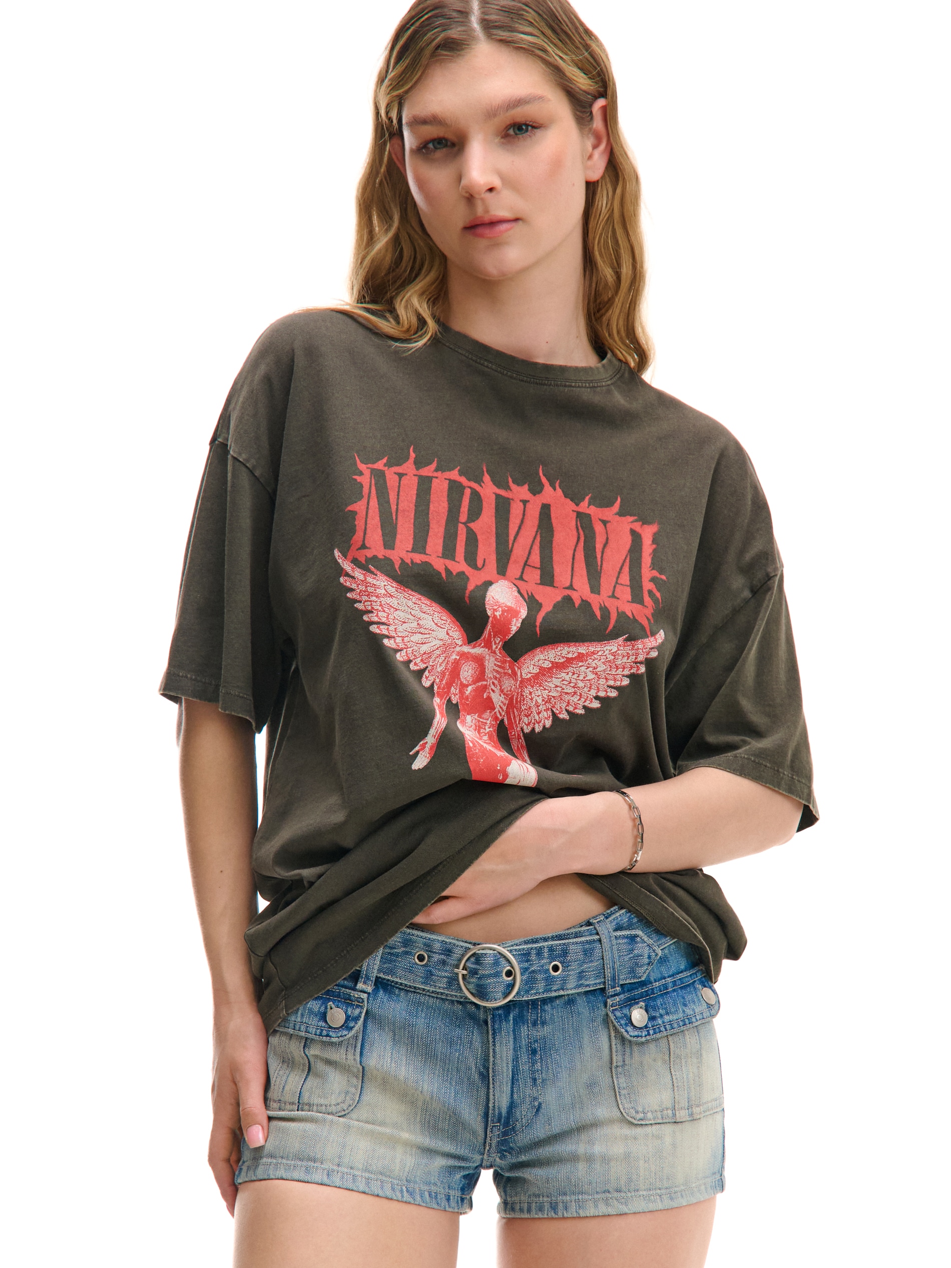 Cropp - Nyomott mintás póló Nirvana - sötétszürke termék 2. képe