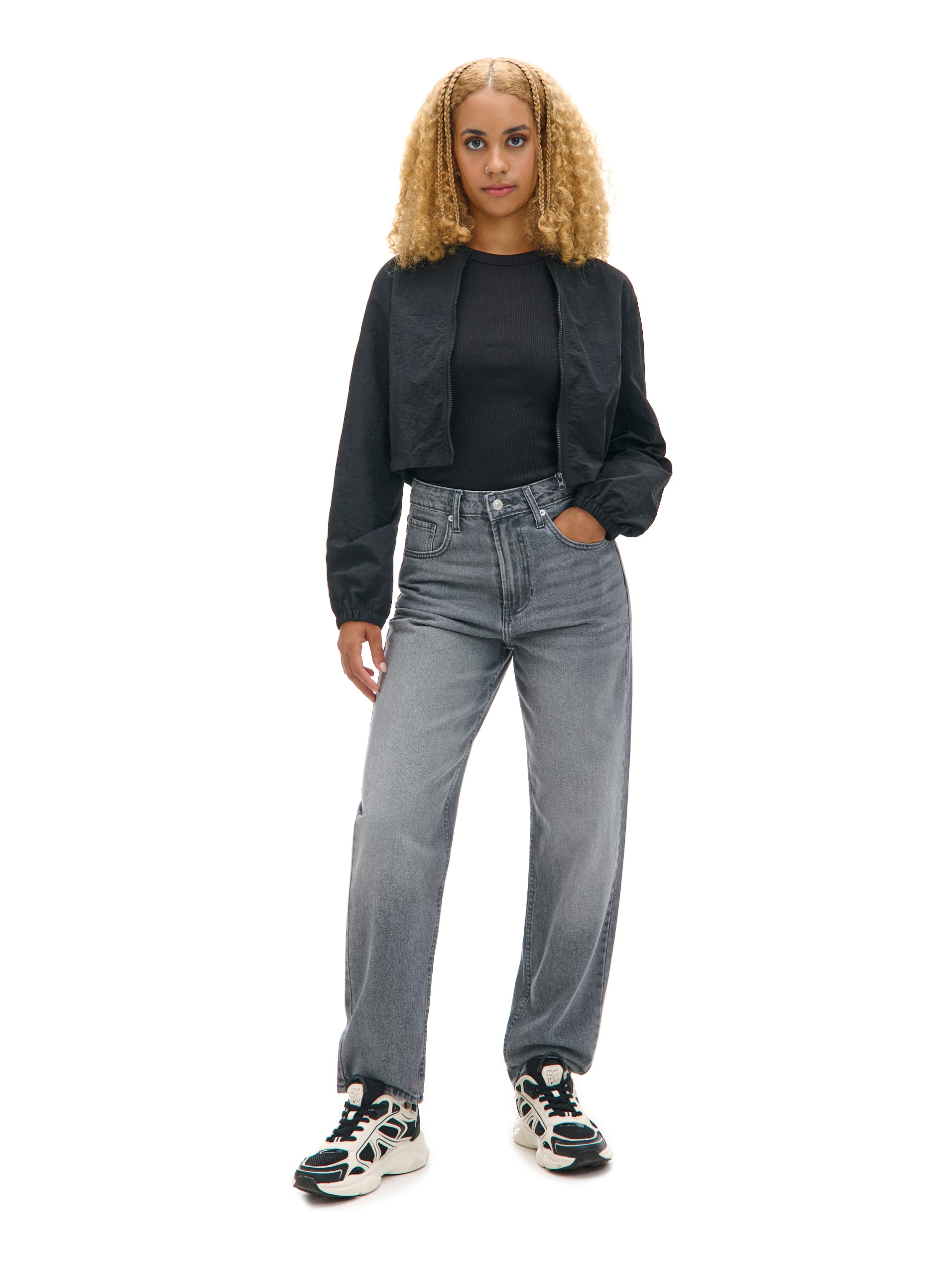 Cropp - Mom Jeans - Grigio