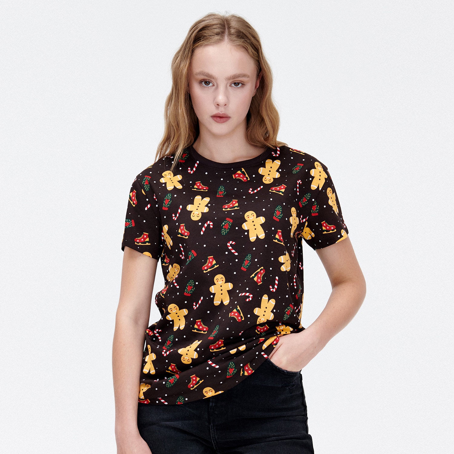 Cropp - tricou de crăciun - bej