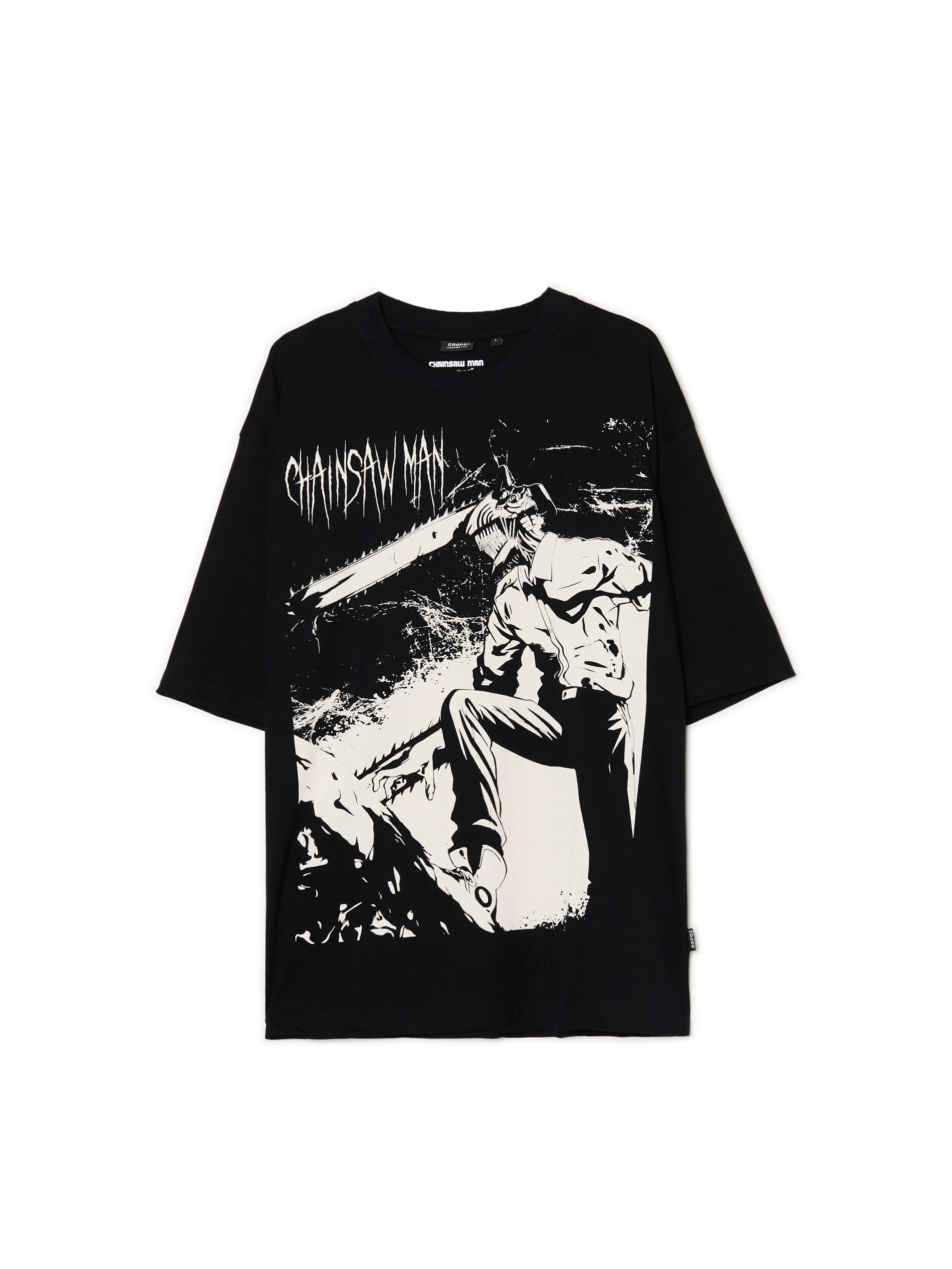 Cropp - Camiseta Negra Con Estampado Chainsaw Man - Negro