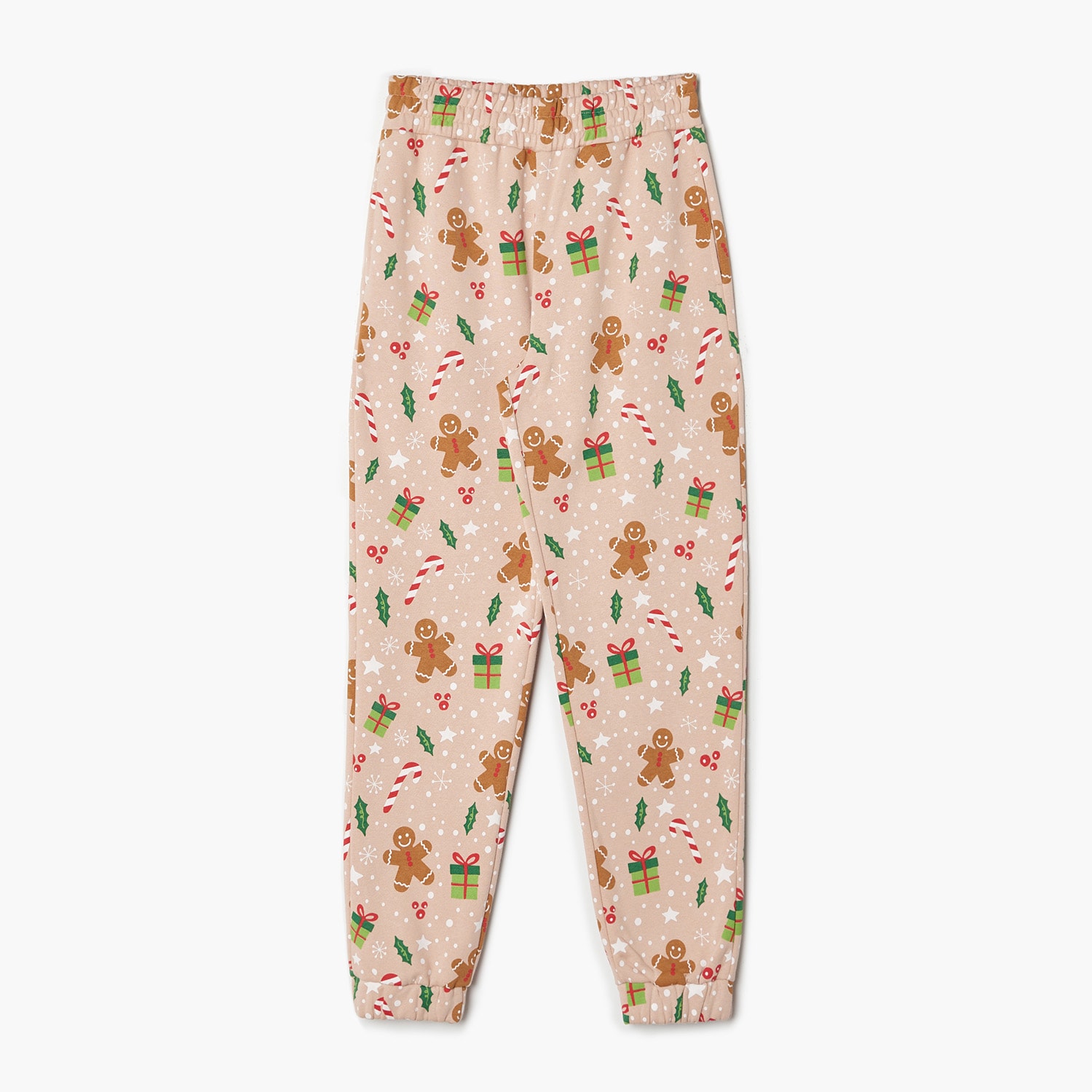 Cropp - pantaloni de jogging cu model de crăciun - bej