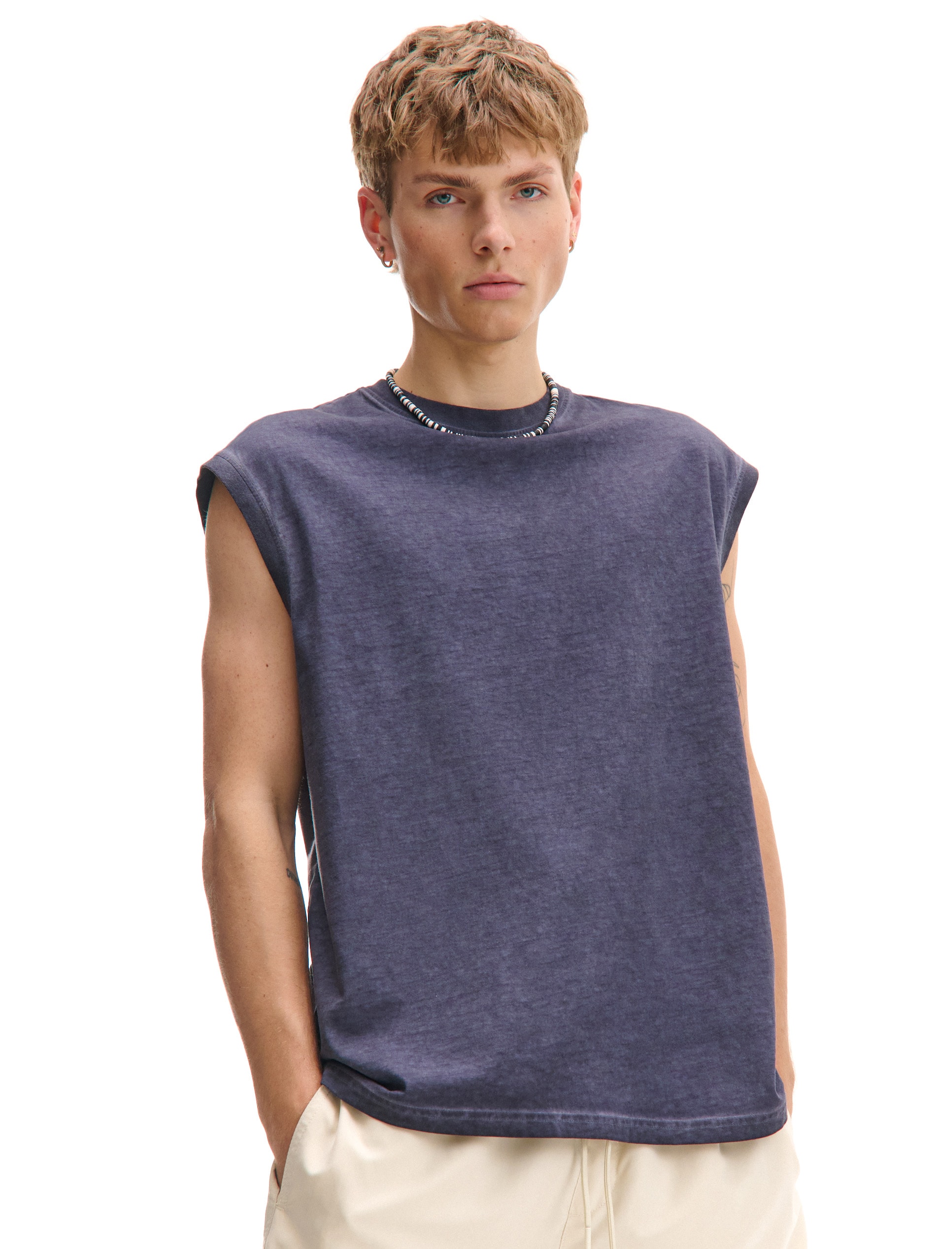 Cropp - Pamut tank top - tengerészkék termék 2. képe