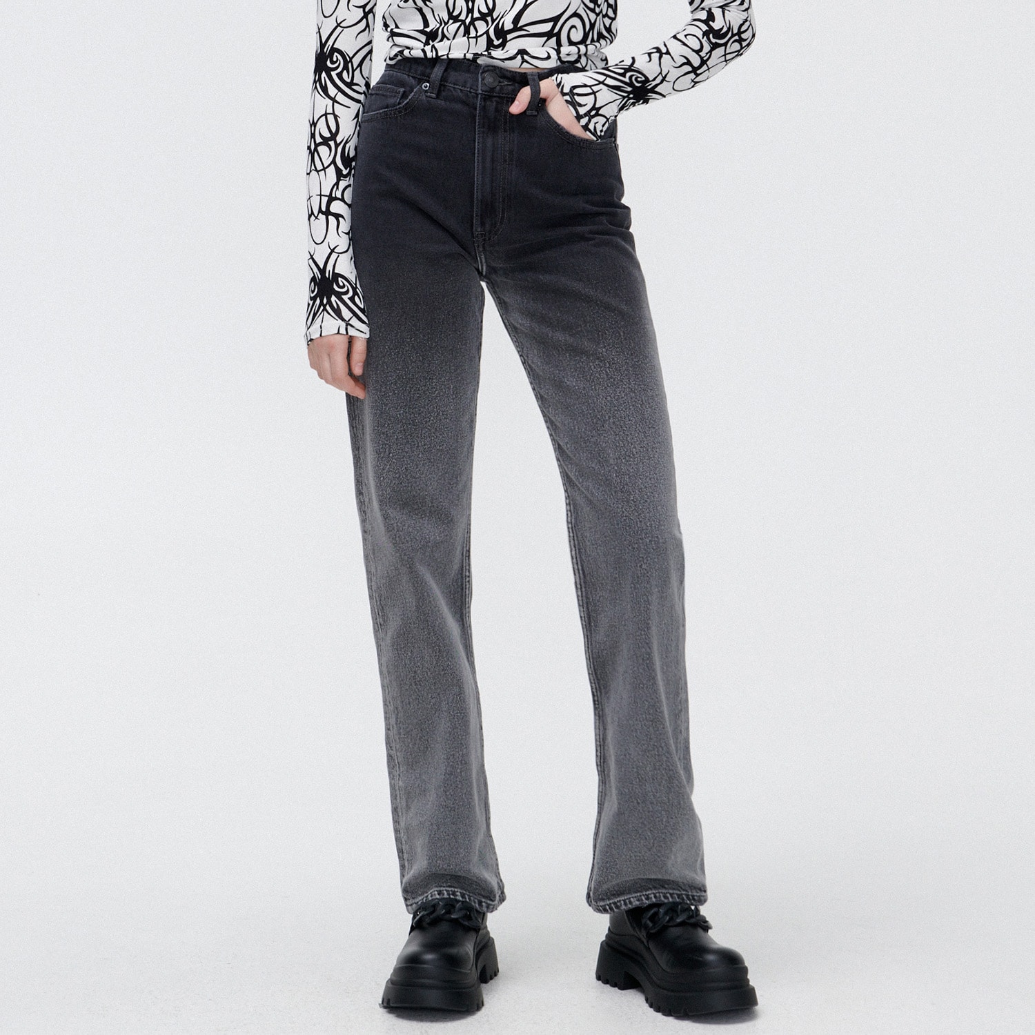 Cropp - blugi straight - gri
