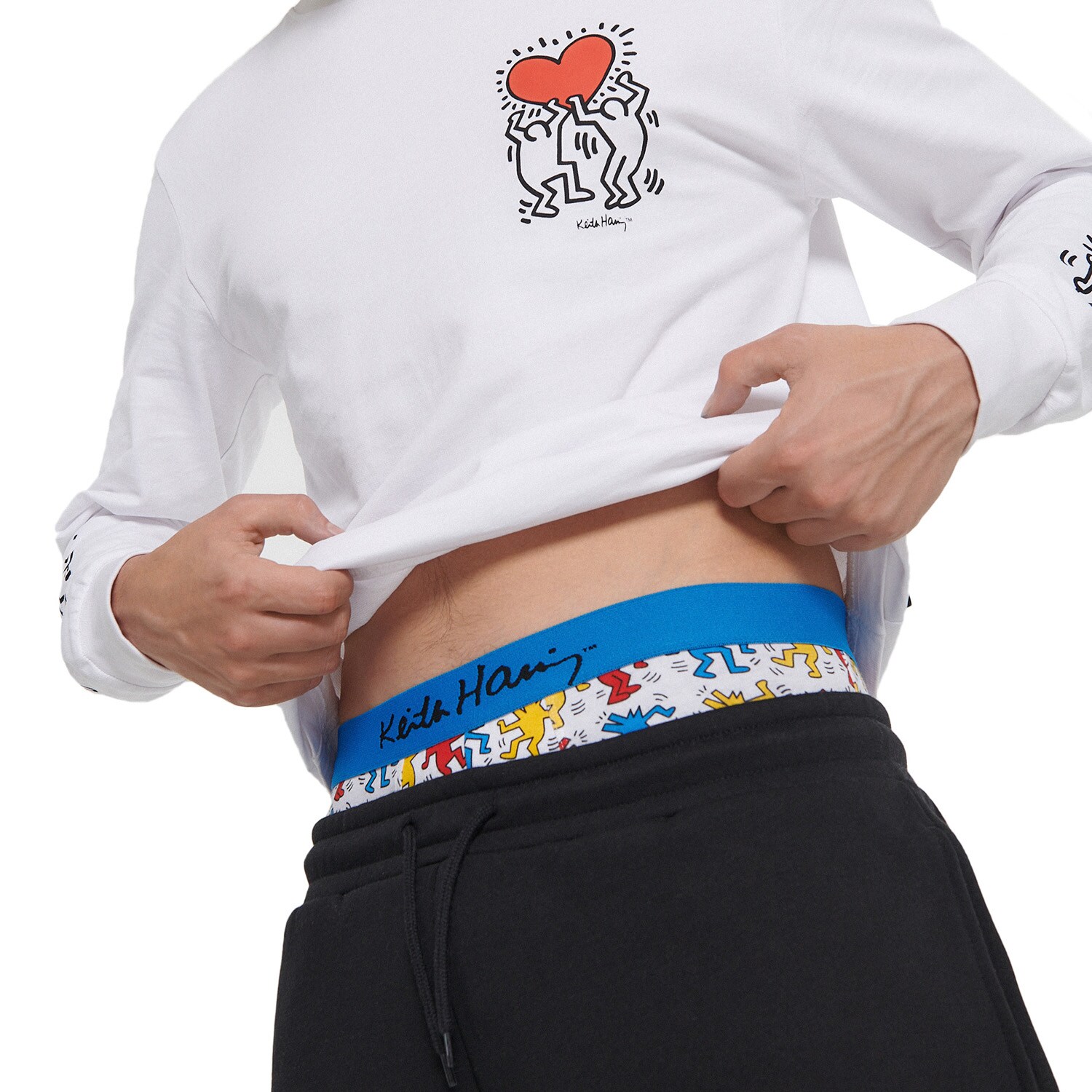 Cropp - Set de 3 perechi de boxeri Keith Haring - Alb