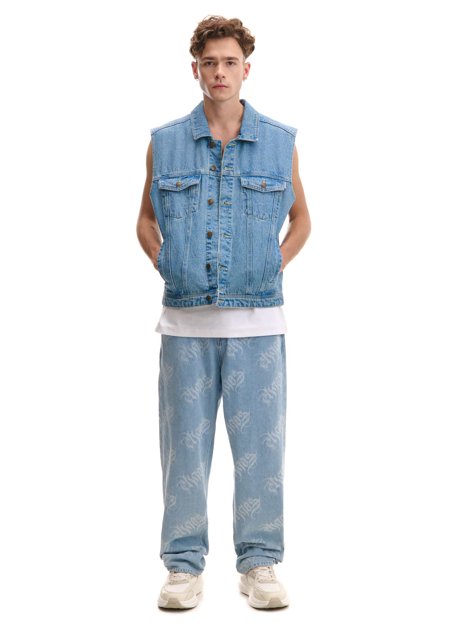 Cropp - Nyomott mintás farmer - kék termék 2. képe