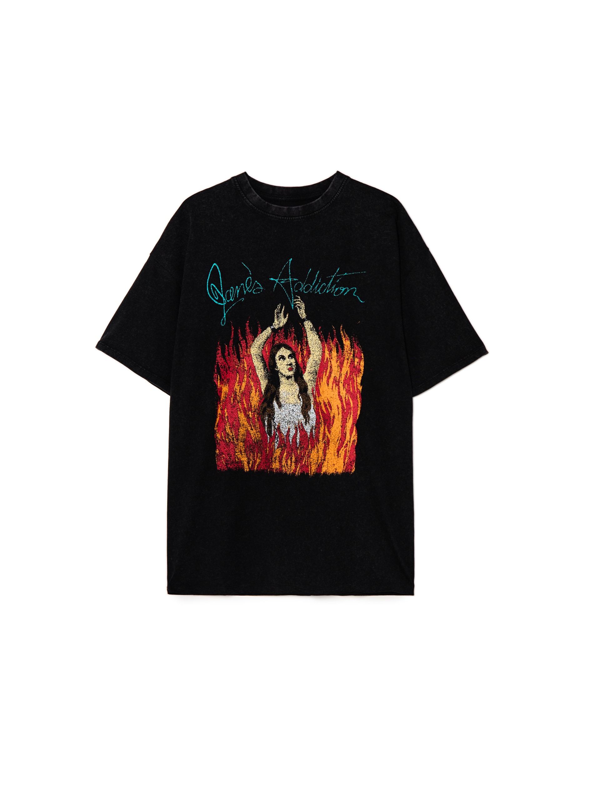 Cropp - Nyomott mintás fekete póló Jane’s Addiction - fekete termék 2. képe
