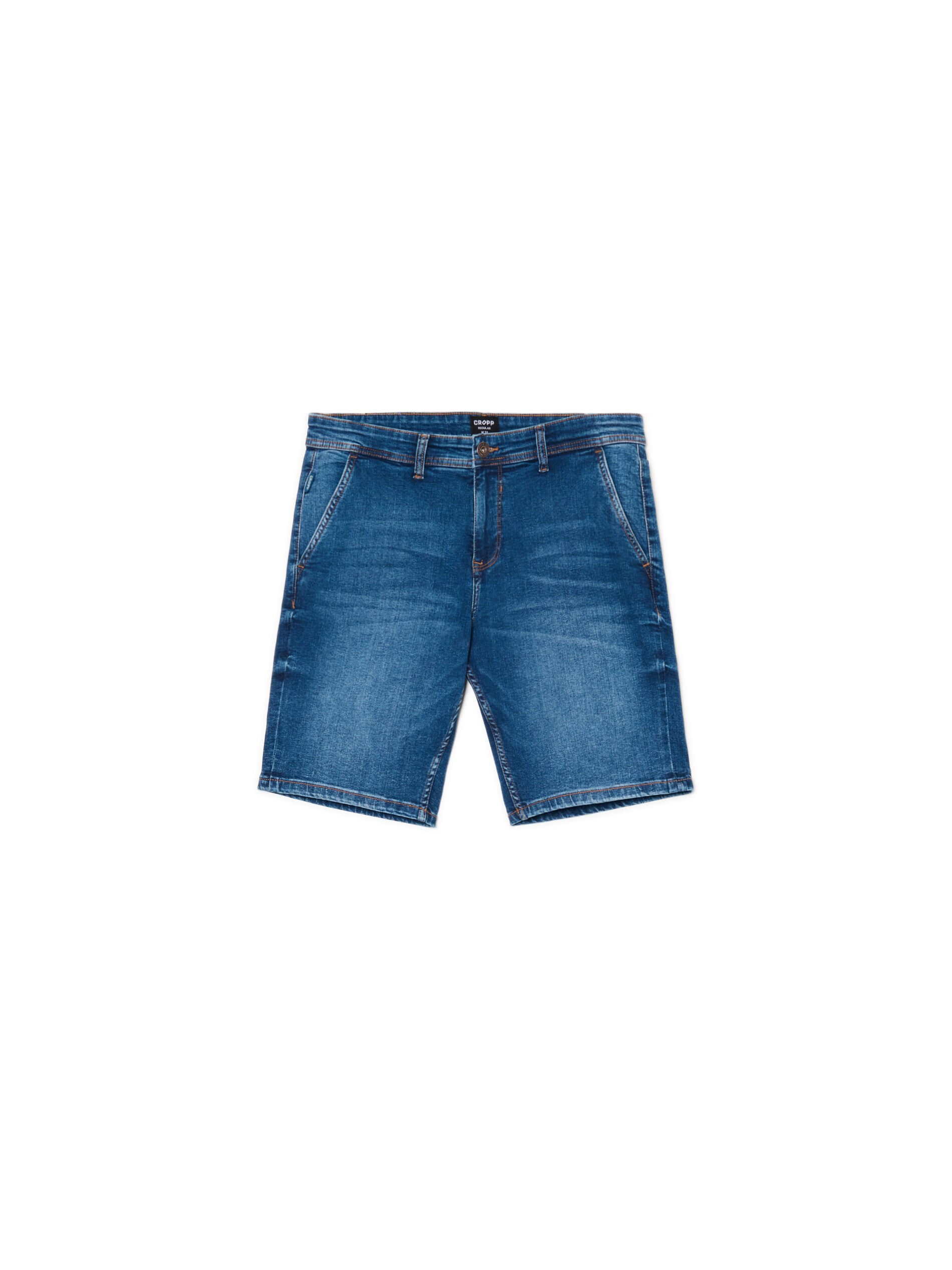 Cropp - Shorts De Mezclilla Con Efecto Lavado - Azul Marino