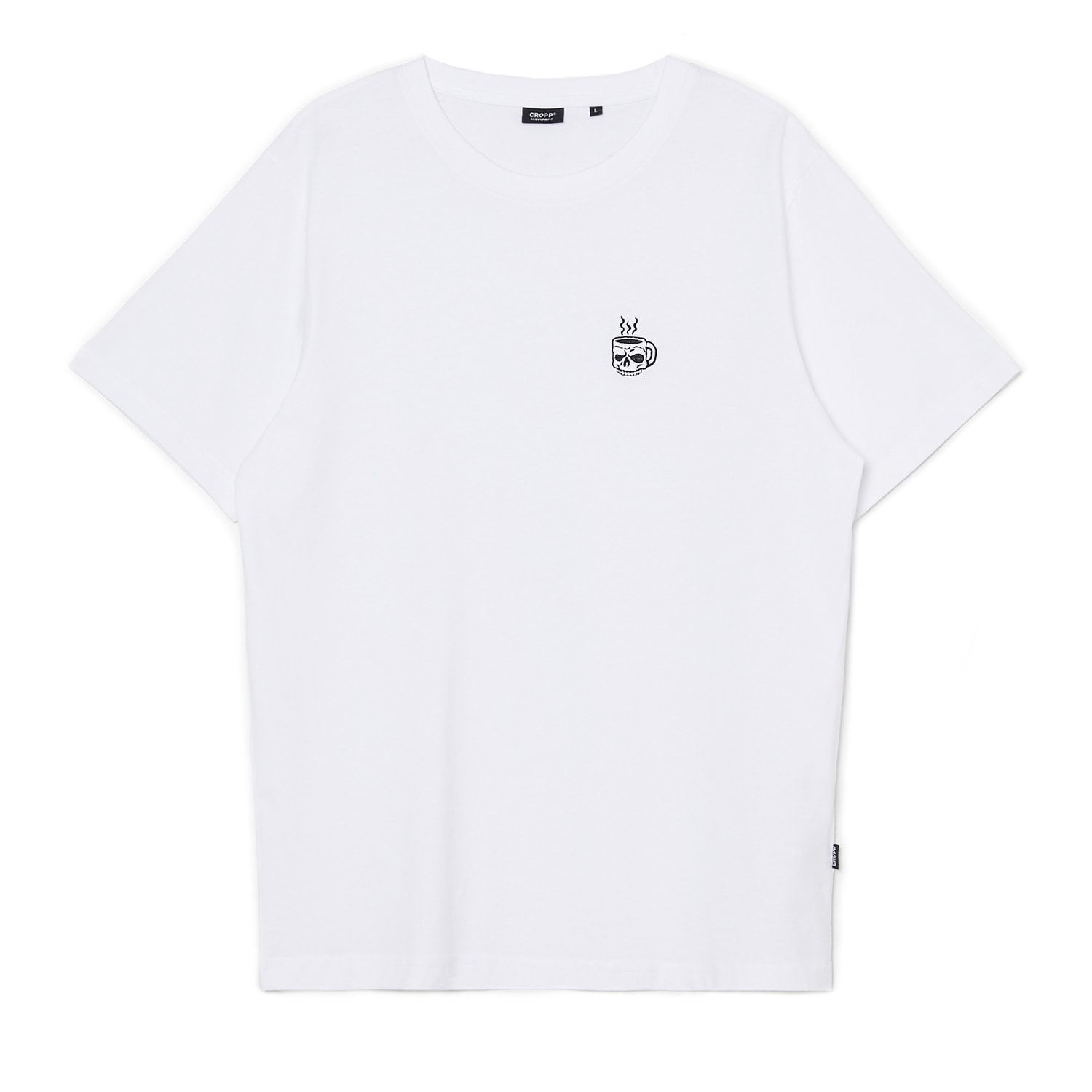 Levně Cropp - Tričko s ozdobnou výšivkou - Bílá