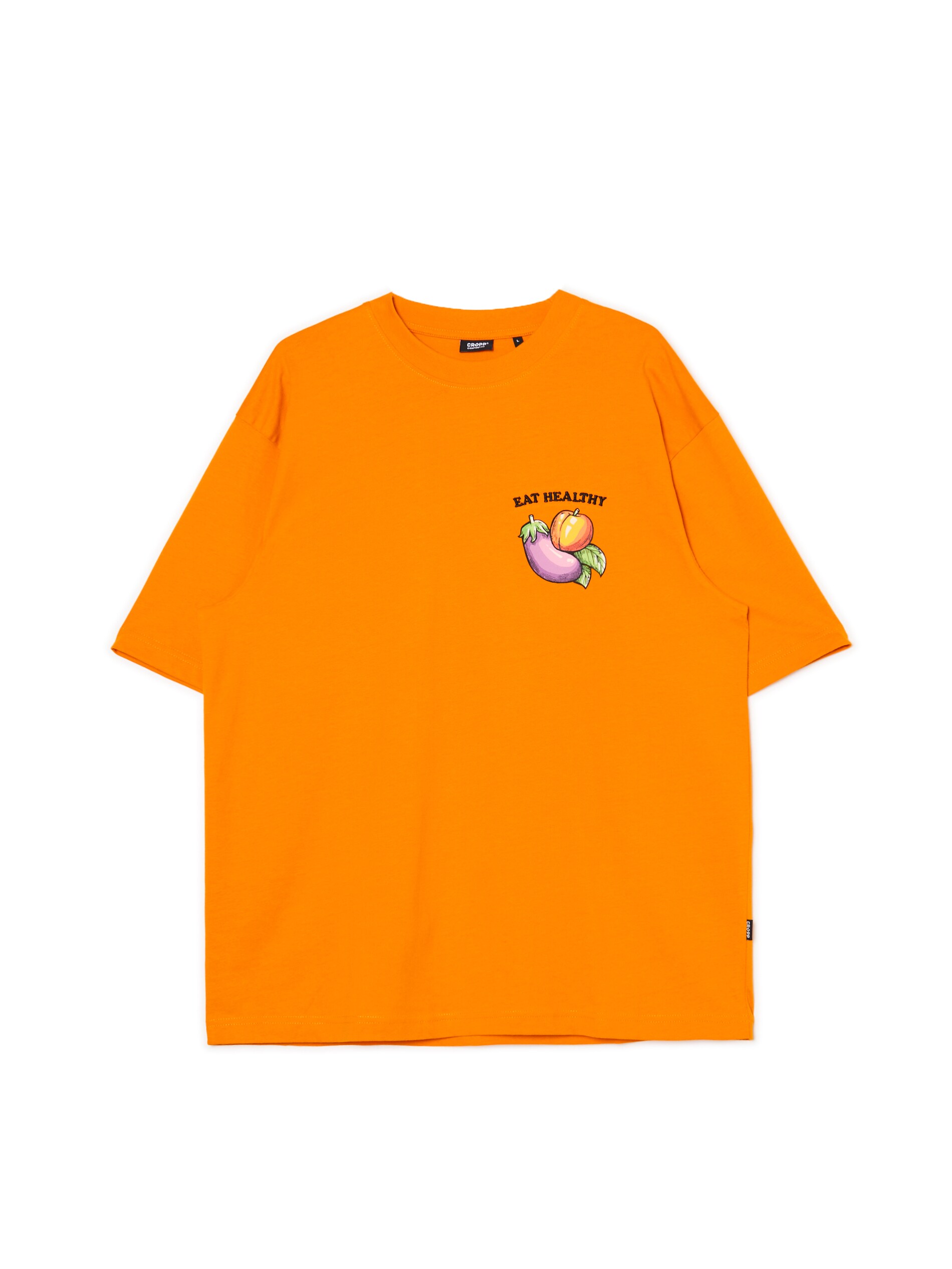 Cropp - T-Shirt Mit Stickerei - Orange