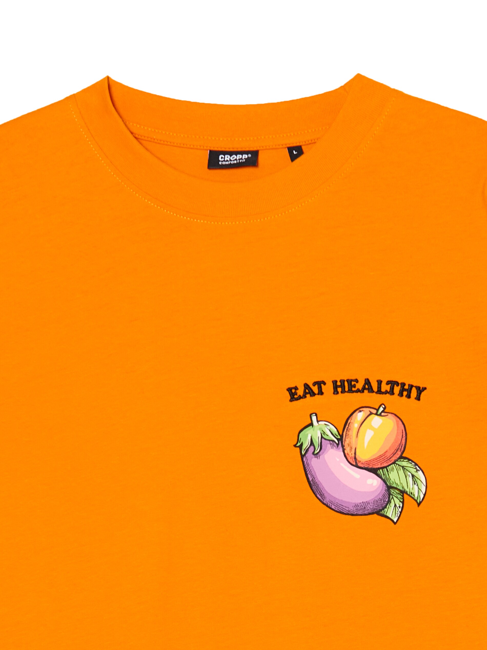 Cropp - T-Shirt Mit Stickerei - Orange