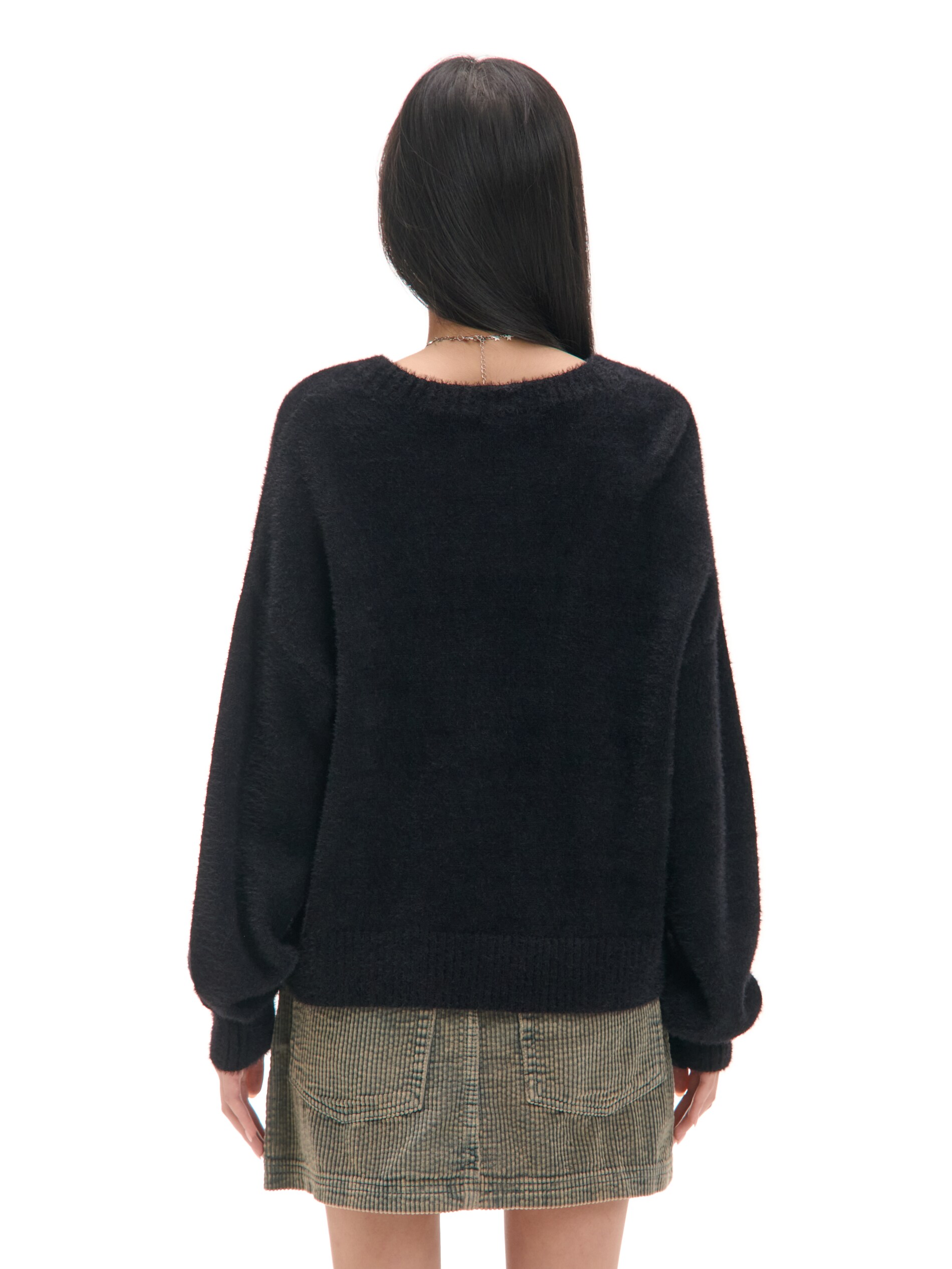 Cropp - Fluffy Sweater - Nero