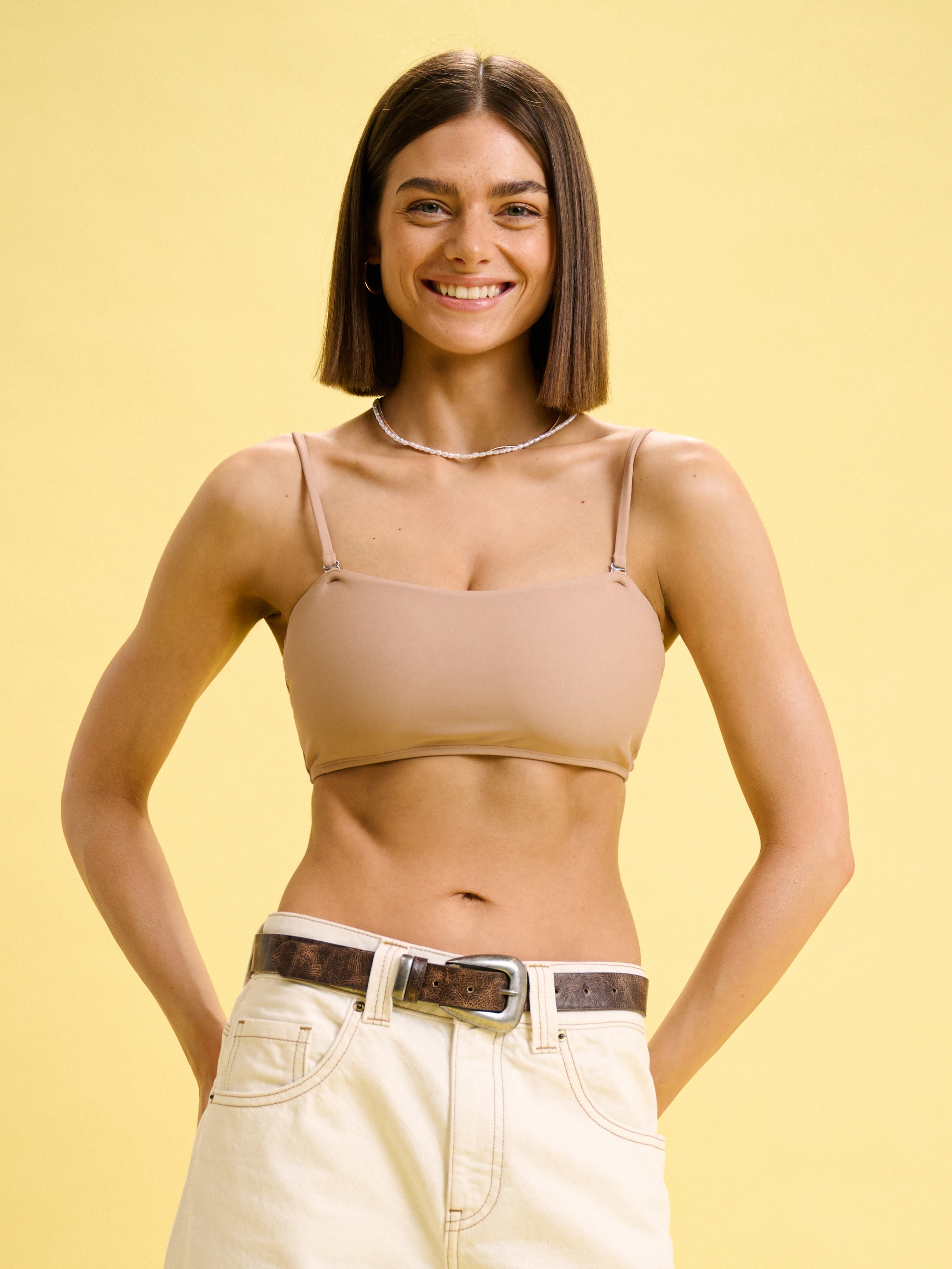 Cropp - Bandeau bikinifelső - kávébarna termék 2. képe