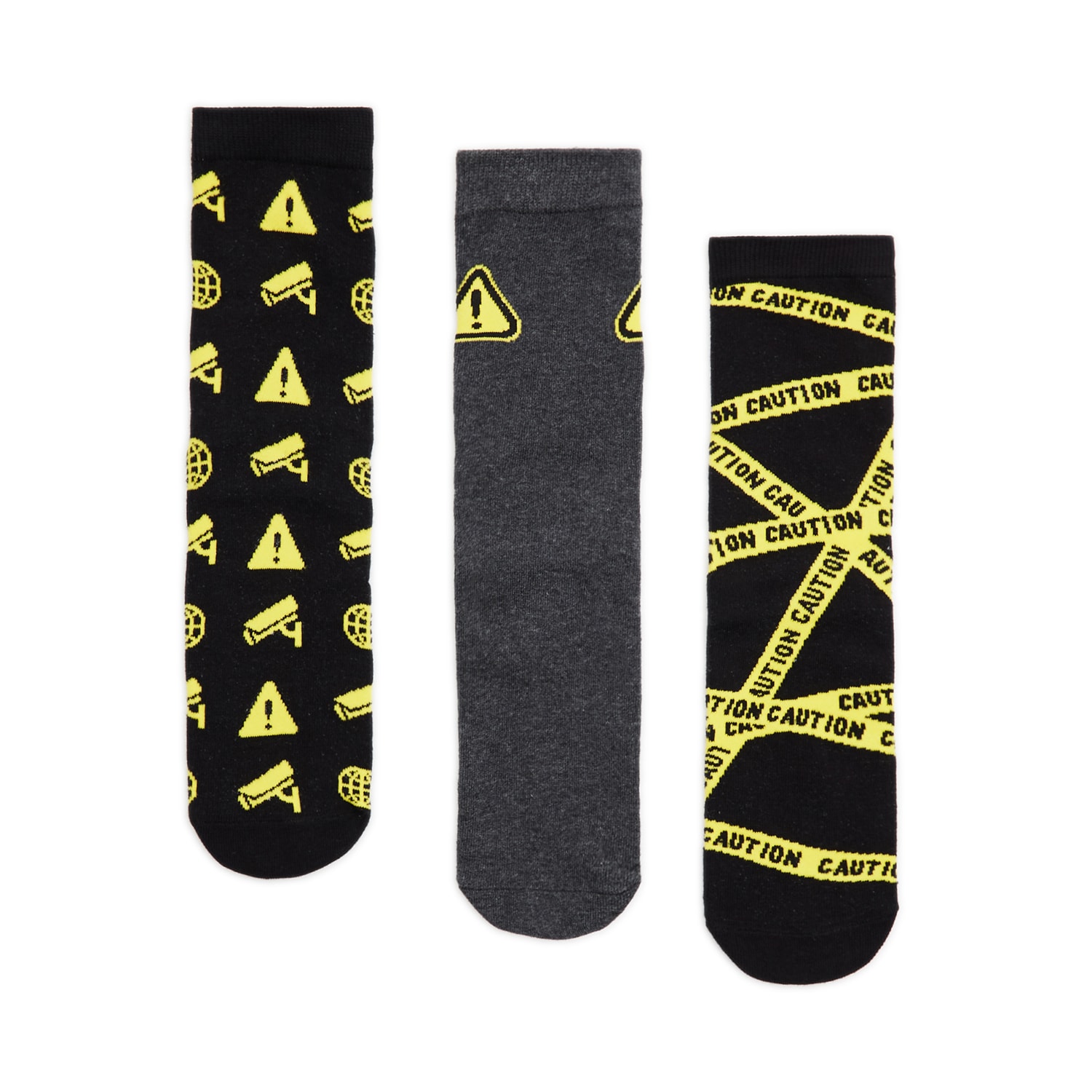 Levně Cropp - Sada 3 párů ponožek - Žlutá