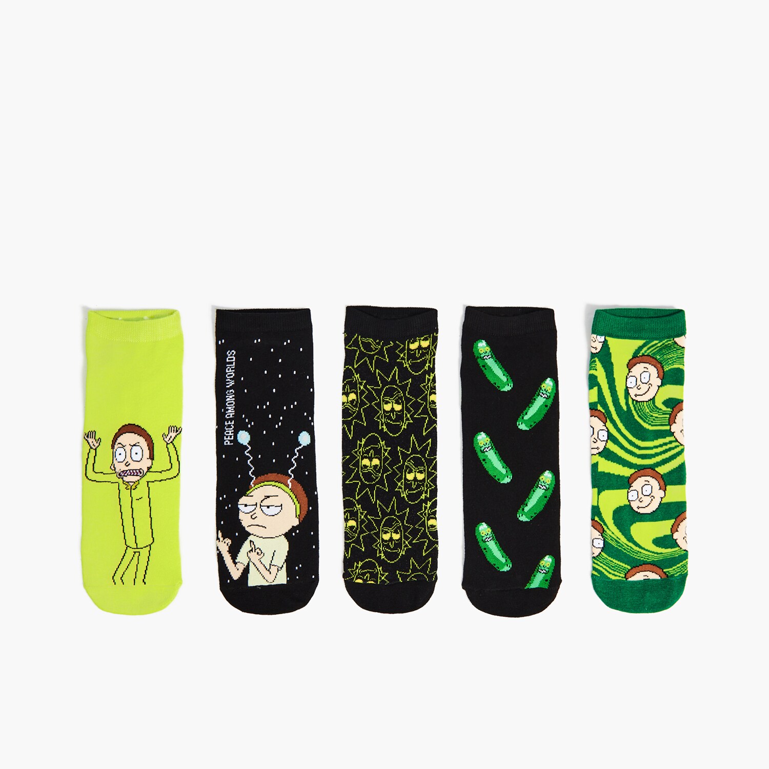 Cropp - Set de 5 perechi de sosete Rick and Morty - Negru