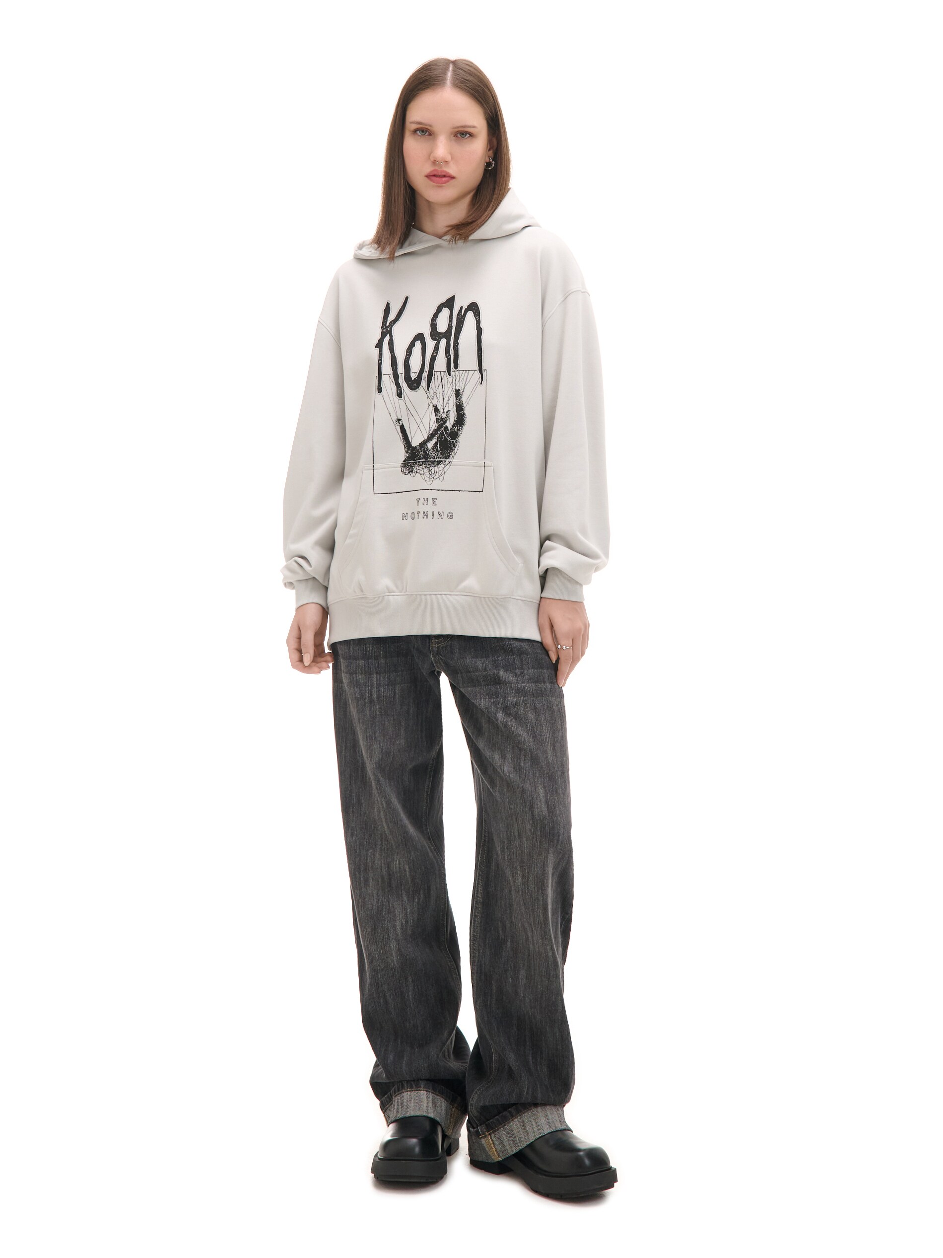 Cropp - Sudadera Con Capucha Y Estampado Korn - Gris Claro