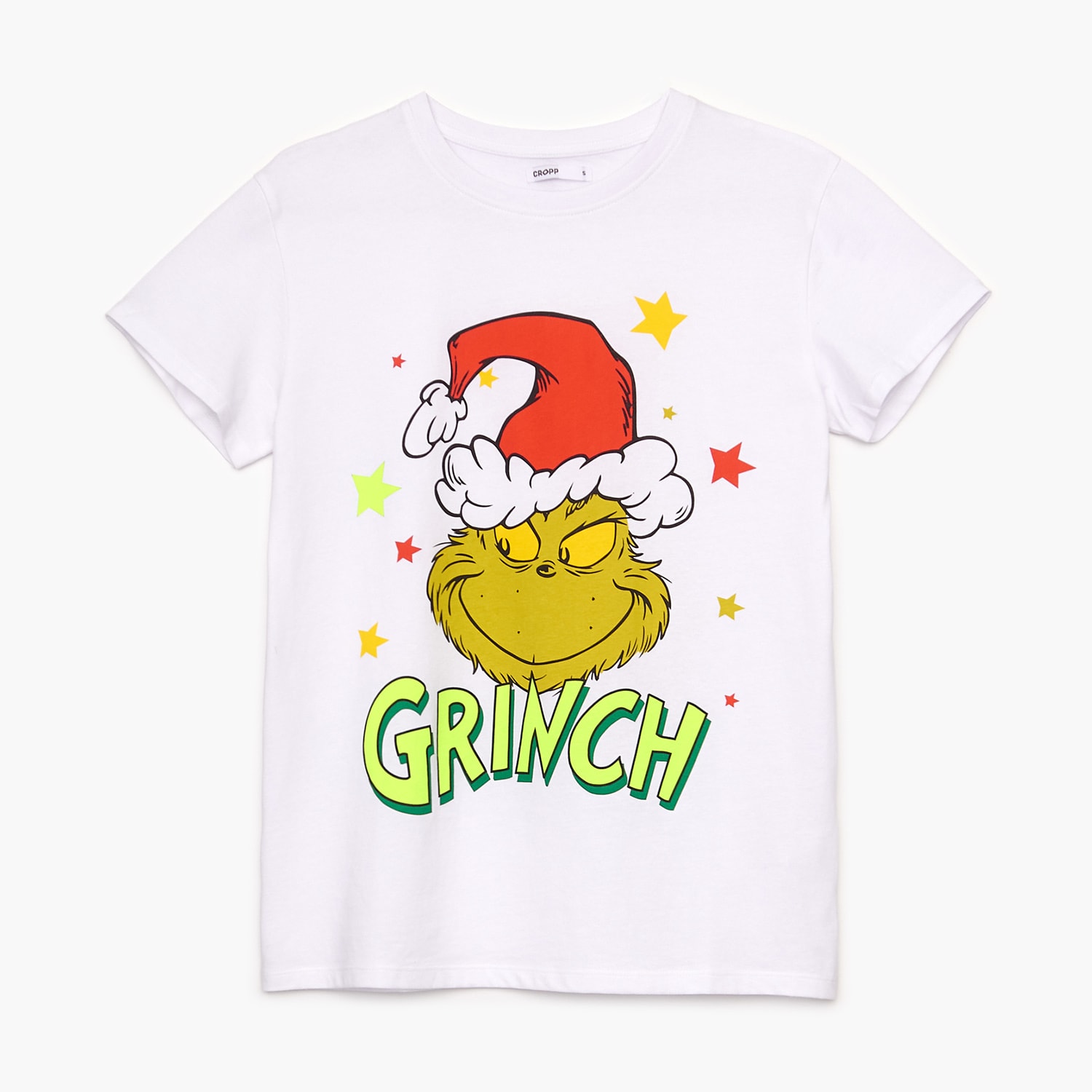 Cropp - tricou cu grinch și imprimeu de crăciun - alb
