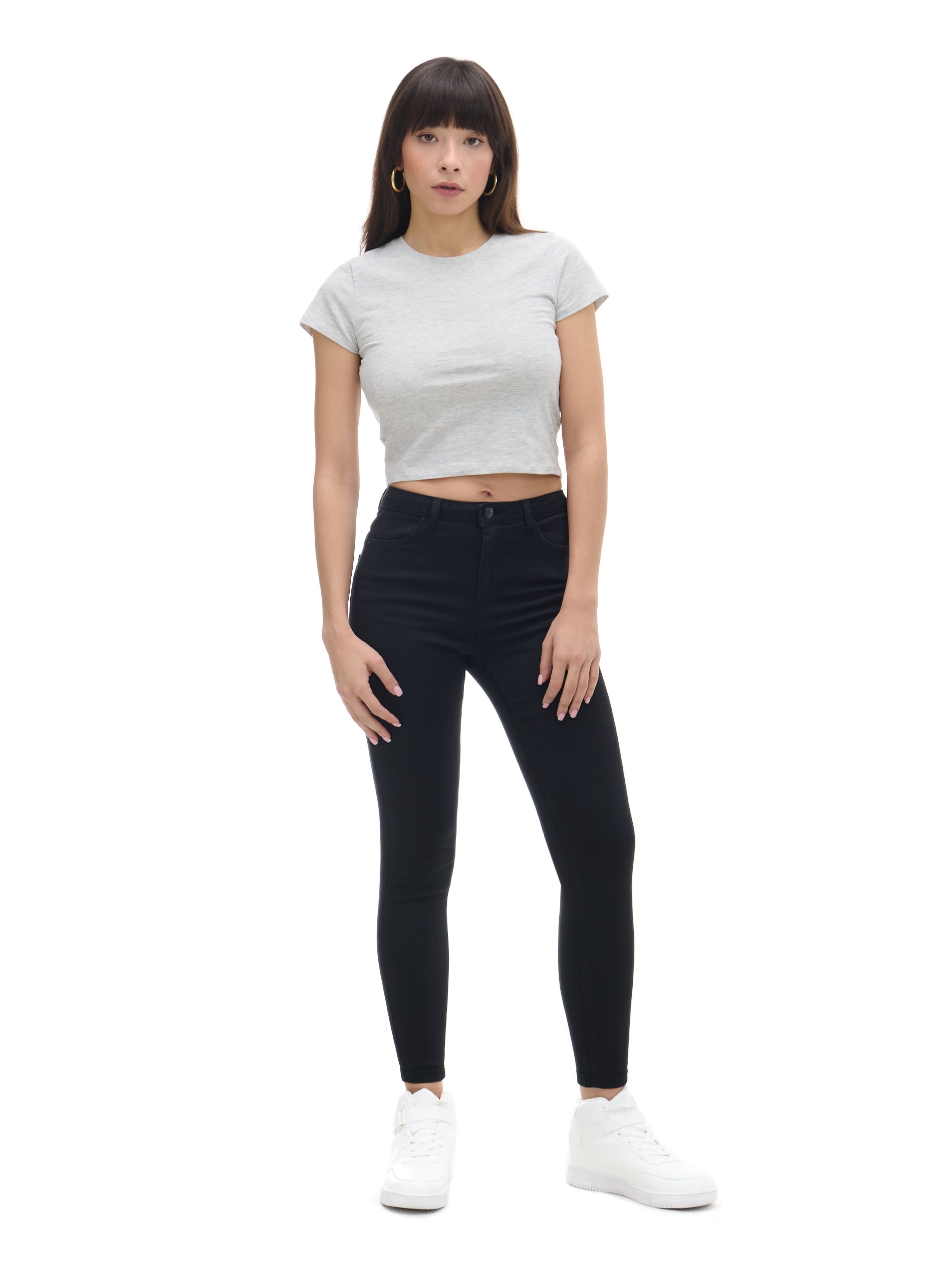 Cropp - Slim Push Up Farmerke PETITE - Crno